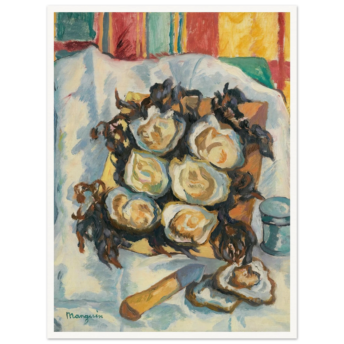 Les Huîtres De Belon Art Print | Henri Manguin - Framed Poster - 30x40 cm / 12x16″ - Black frame