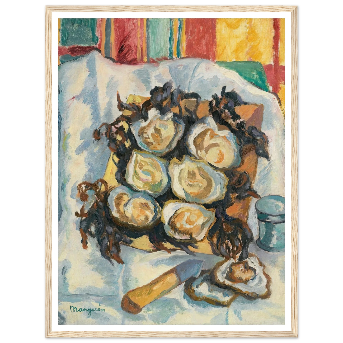Les Huîtres De Belon Art Print | Henri Manguin - Framed Poster - 30x40 cm / 12x16″ - Black frame