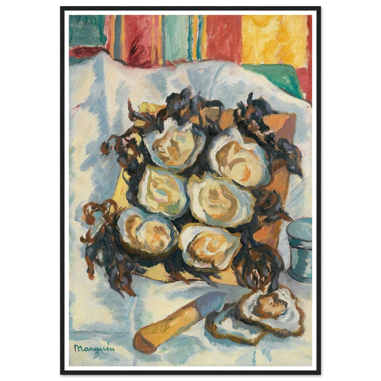 Les Huîtres De Belon Art Print | Henri Manguin - Framed Poster - 30x40 cm / 12x16″ - Black frame