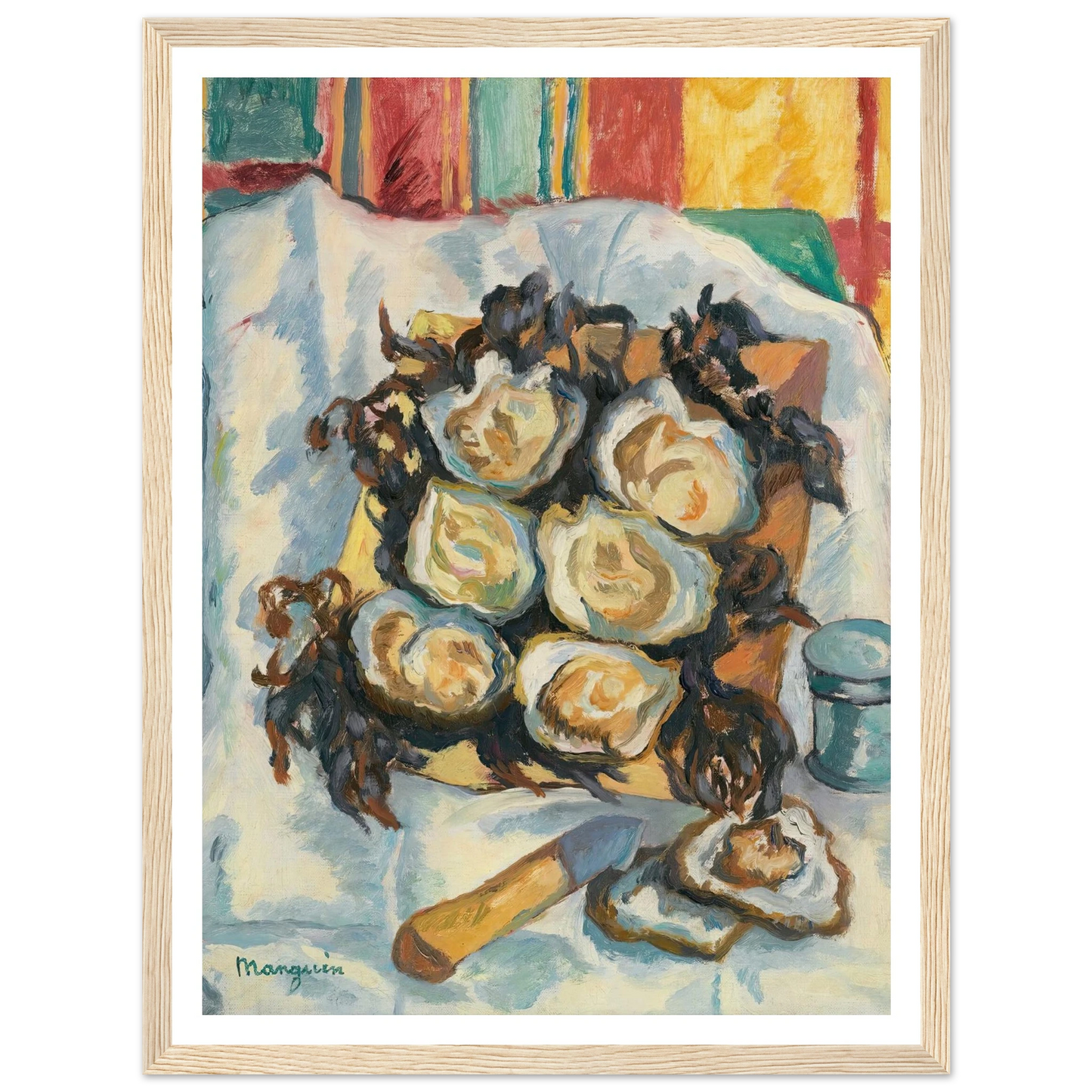 Les Huîtres De Belon Art Print | Henri Manguin - Framed Poster - 30x40 cm / 12x16″ - Black frame