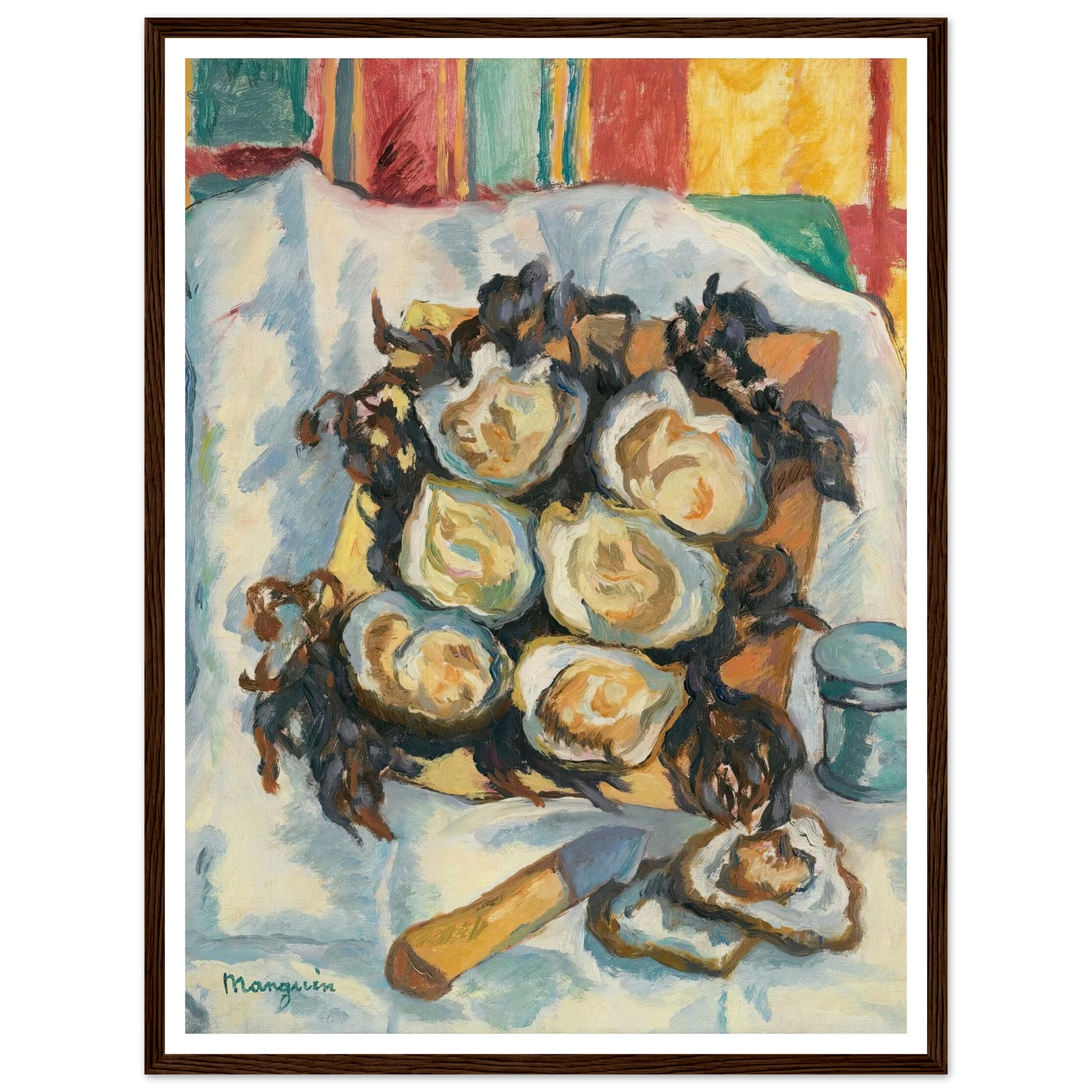 Les Huîtres De Belon Art Print | Henri Manguin - Framed Poster - 30x40 cm / 12x16″ - Black frame
