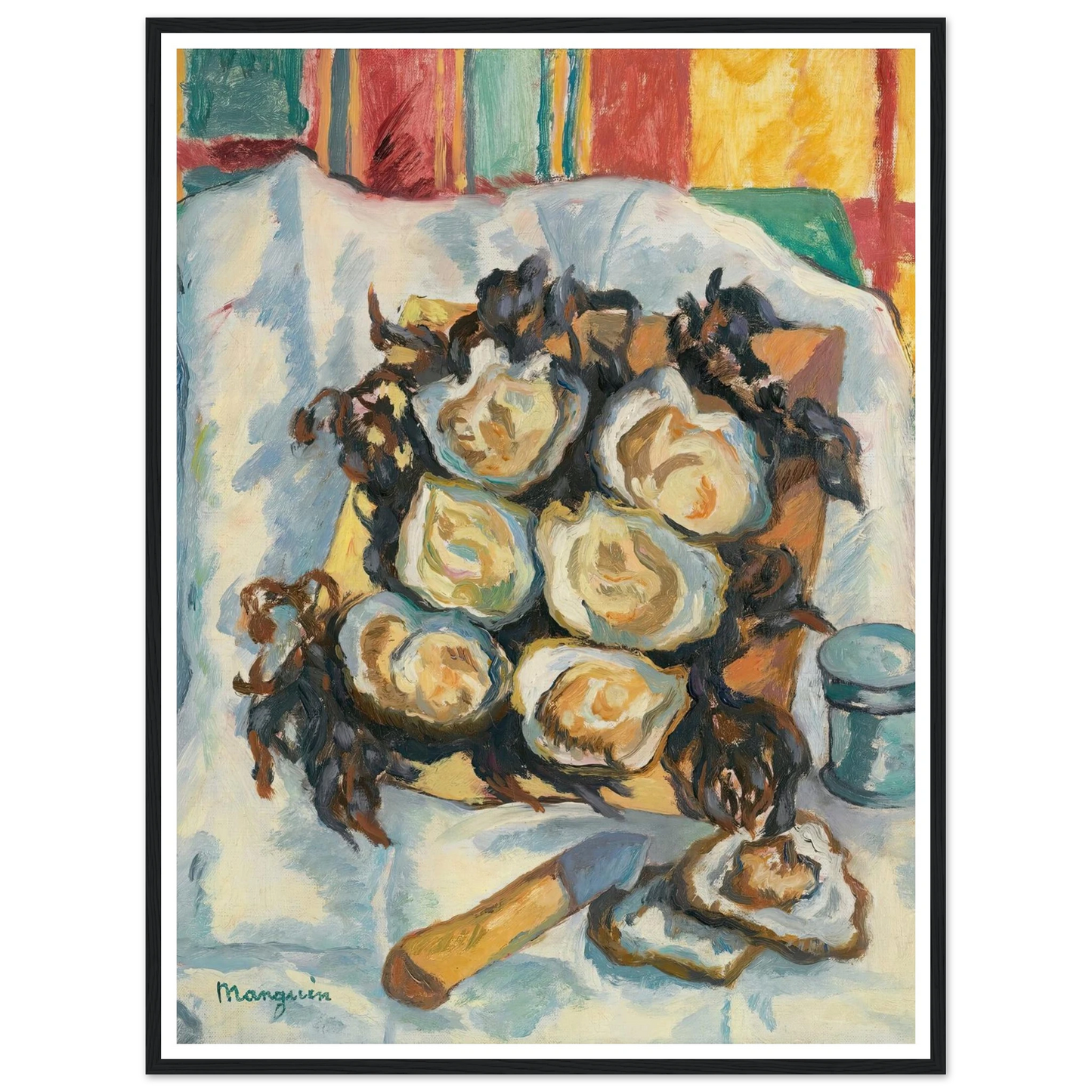 Les Huîtres De Belon Art Print | Henri Manguin - Framed Poster - 30x40 cm / 12x16″ - Black frame