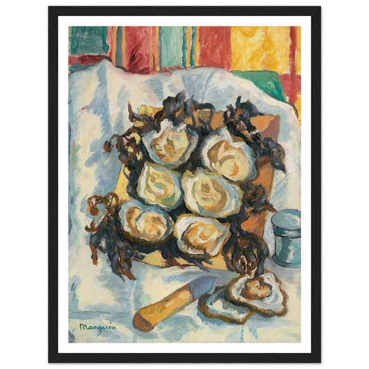 Les Huîtres De Belon Art Print | Henri Manguin - Framed Poster - 30x40 cm / 12x16″ - Black frame
