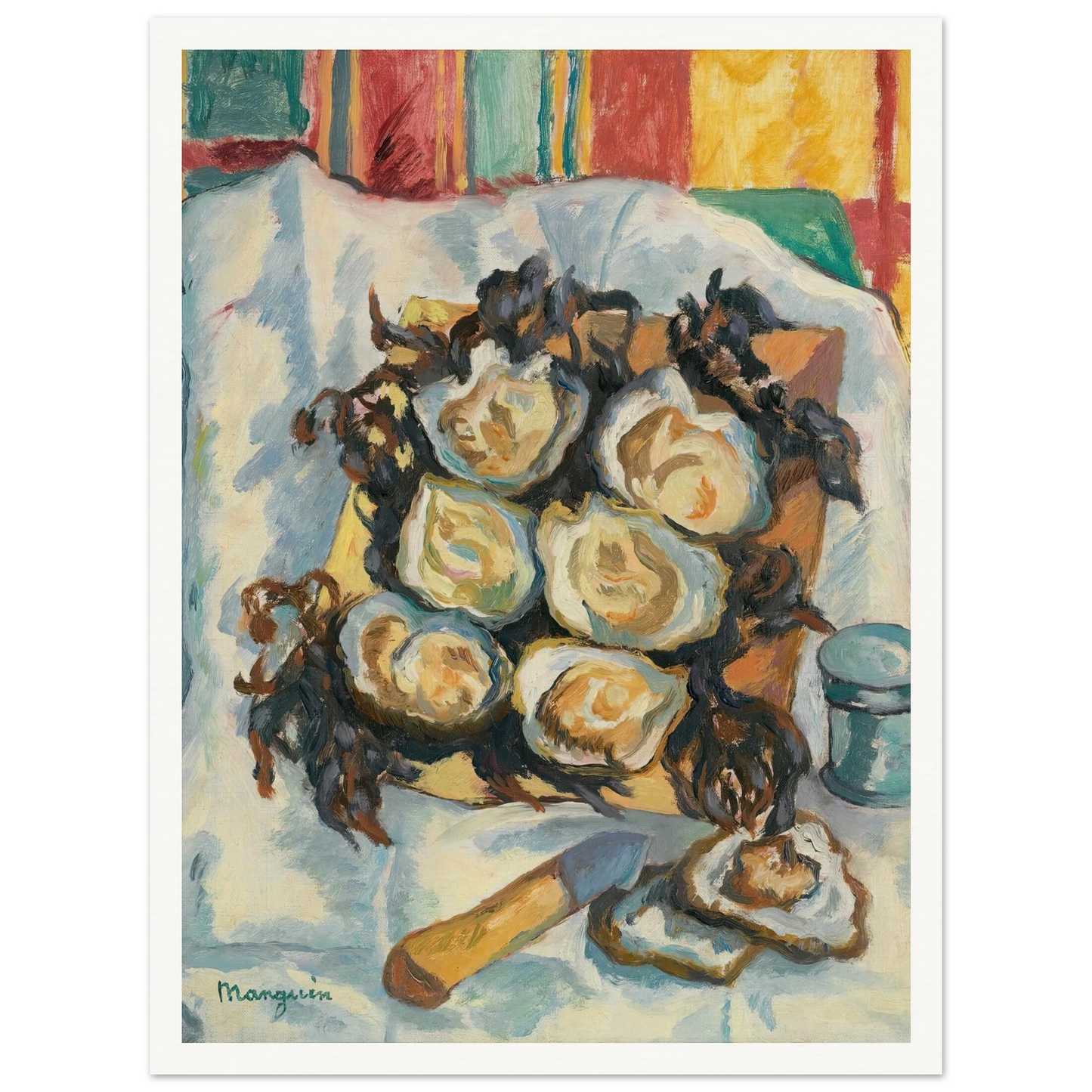 Les Huîtres De Belon Art Print | Henri Manguin - Framed Poster - 30x40 cm / 12x16″ - Black frame