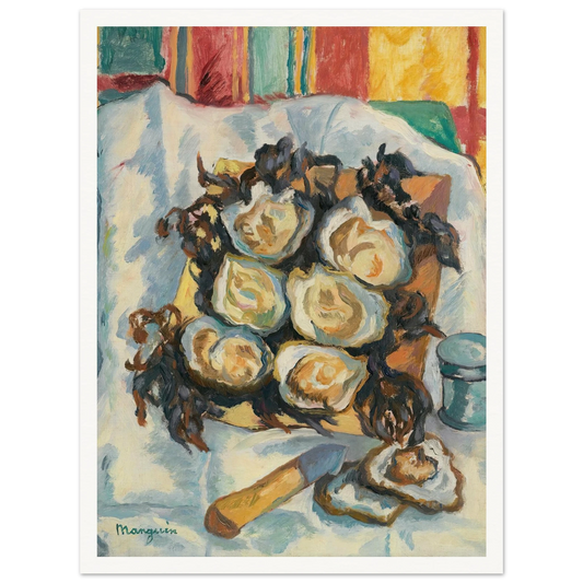Les Huîtres De Belon Art Print | Henri Manguin - Framed Poster - 30x40 cm / 12x16″ - Black frame