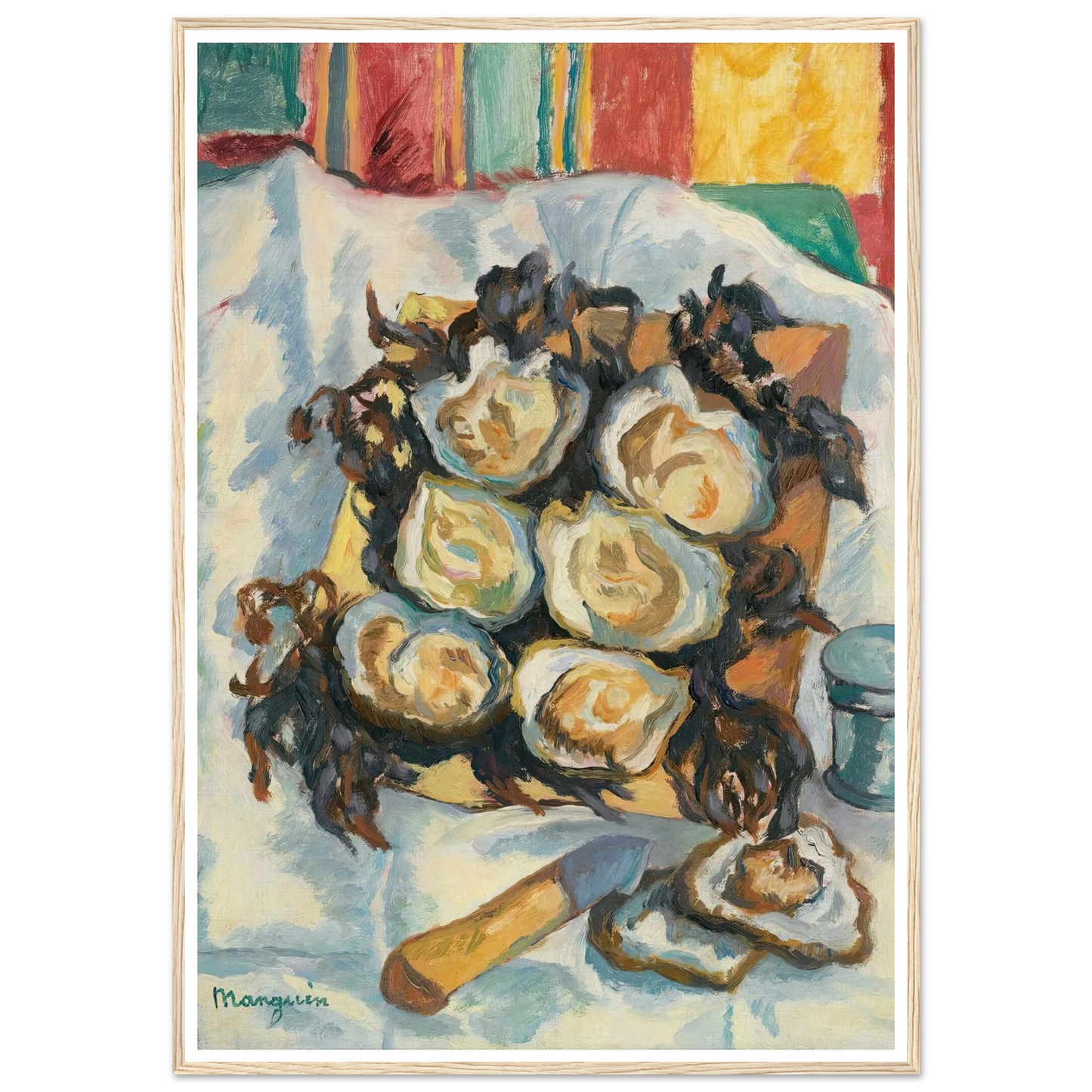 Les Huîtres De Belon Art Print | Henri Manguin - Framed Poster - 30x40 cm / 12x16″ - Black frame