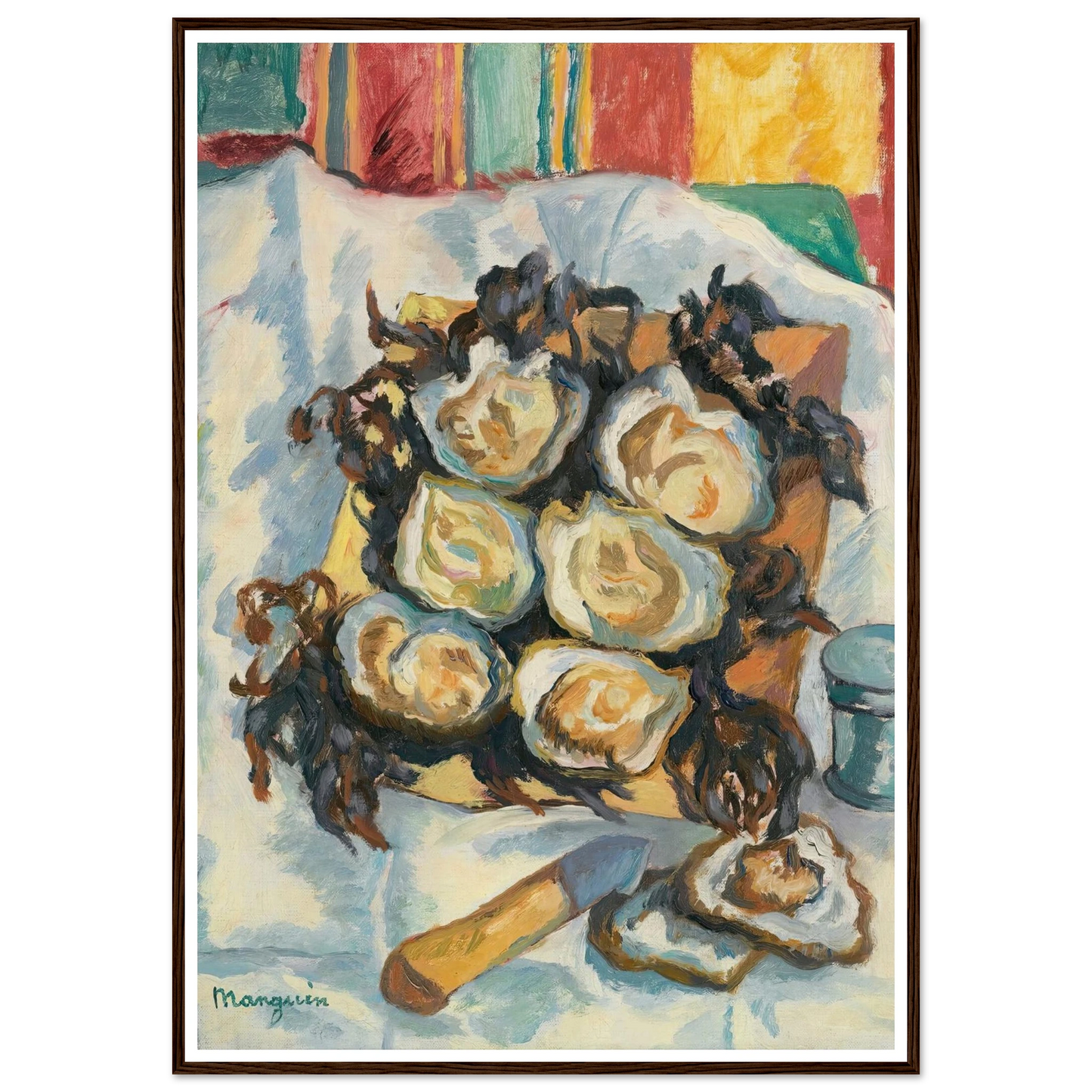 Les Huîtres De Belon Art Print | Henri Manguin - Framed Poster - 30x40 cm / 12x16″ - Black frame