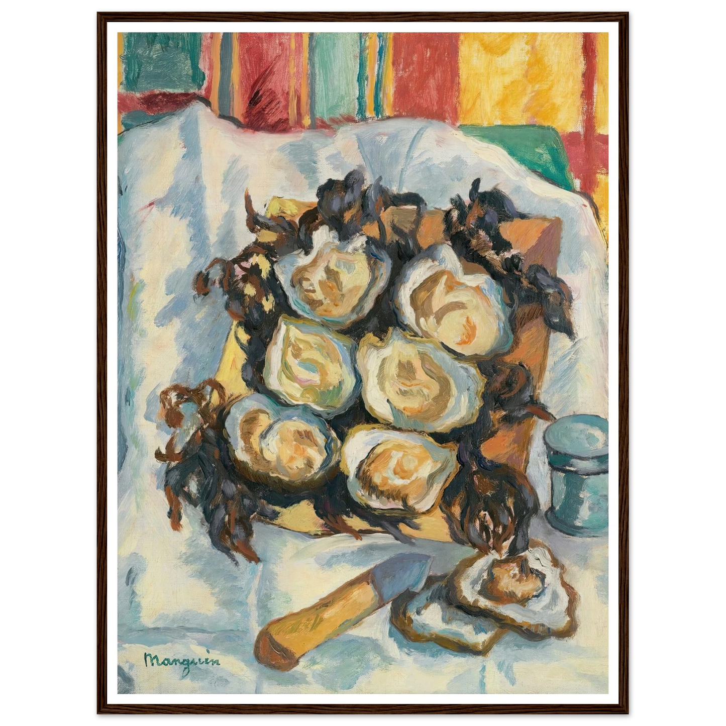 Les Huîtres De Belon Art Print | Henri Manguin - Framed Poster - 30x40 cm / 12x16″ - Black frame