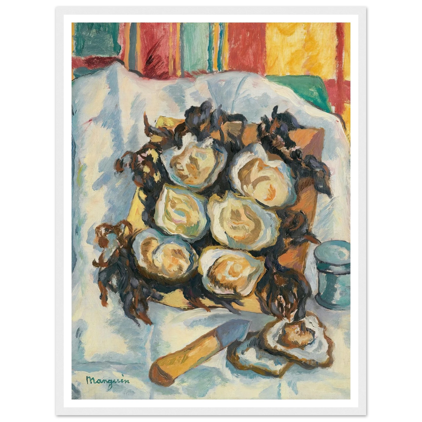 Les Huîtres De Belon Art Print | Henri Manguin - Framed Poster - 30x40 cm / 12x16″ - Black frame