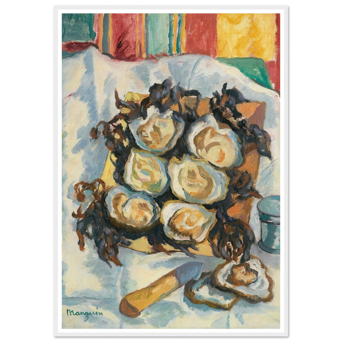 Les Huîtres De Belon Art Print | Henri Manguin - Framed Poster - 30x40 cm / 12x16″ - Black frame