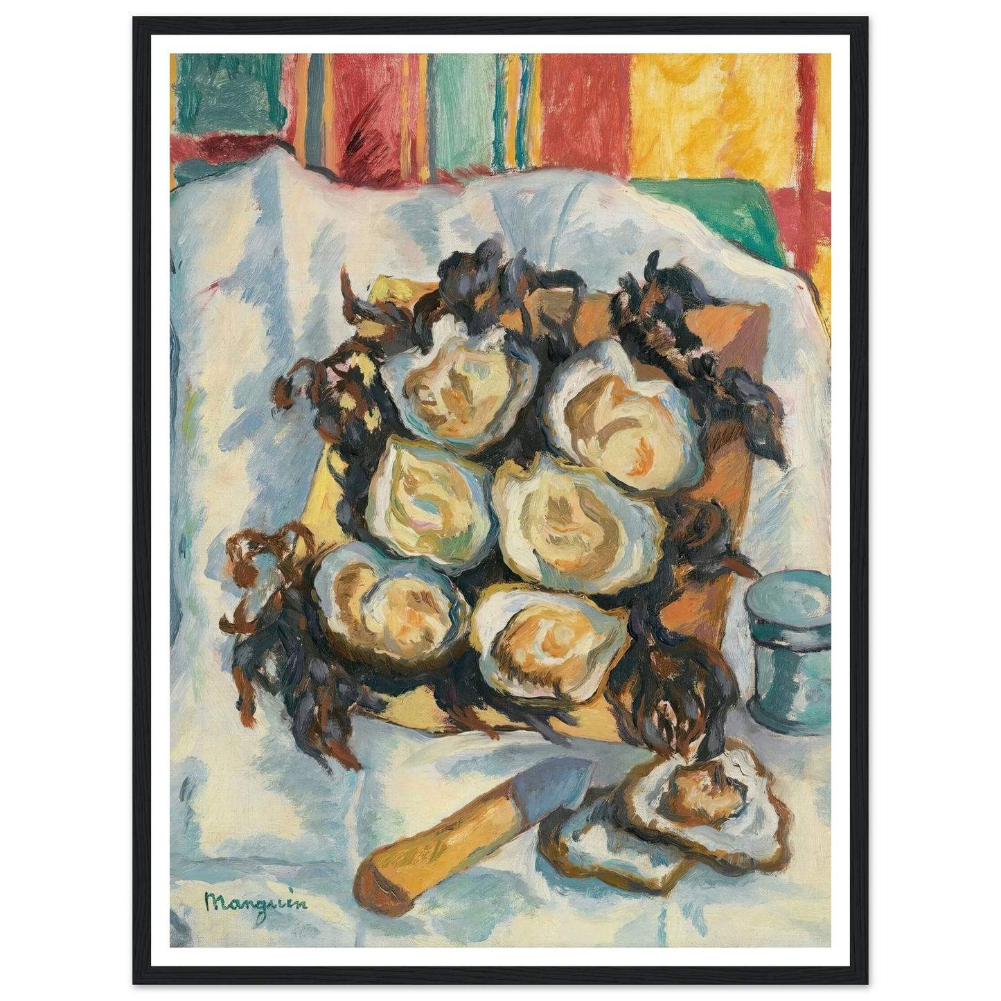 Les Huîtres De Belon Art Print | Henri Manguin - Framed Poster - 30x40 cm / 12x16″ - Black frame