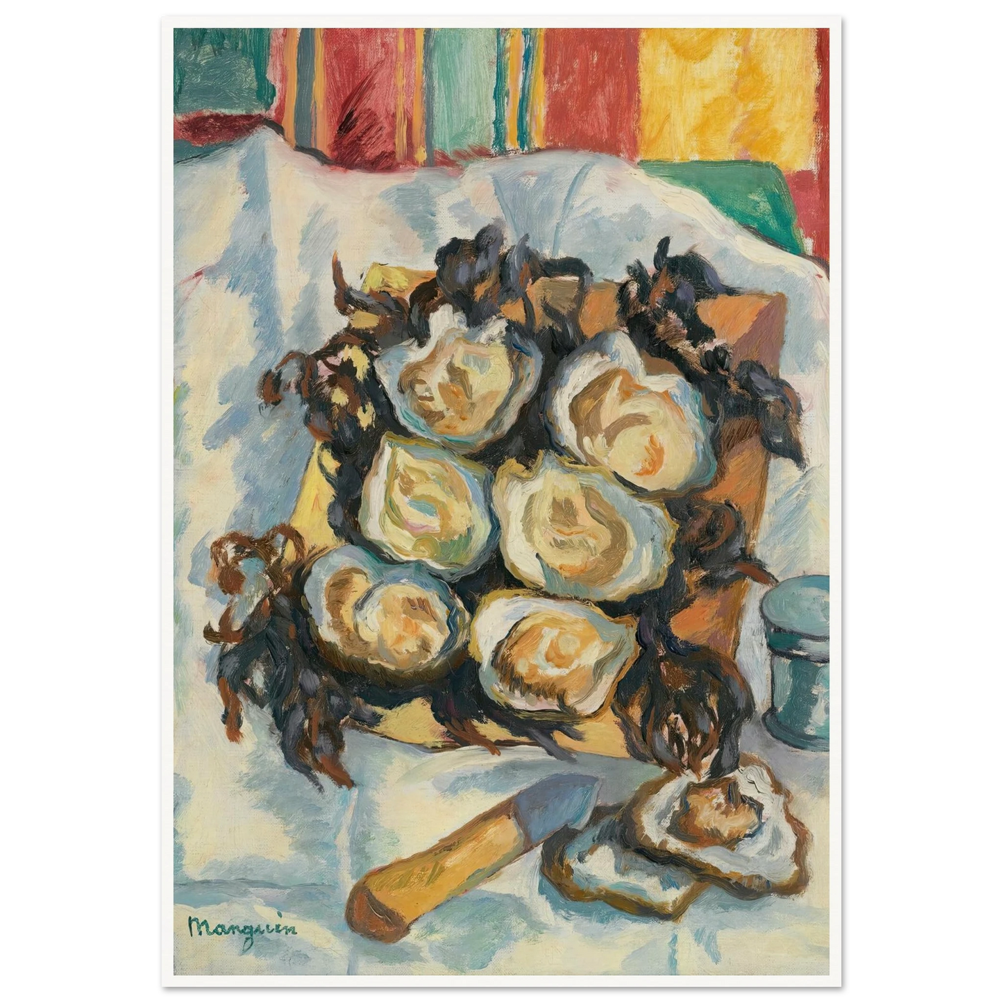 Les Huîtres De Belon Art Print | Henri Manguin - Framed Poster - 30x40 cm / 12x16″ - Black frame