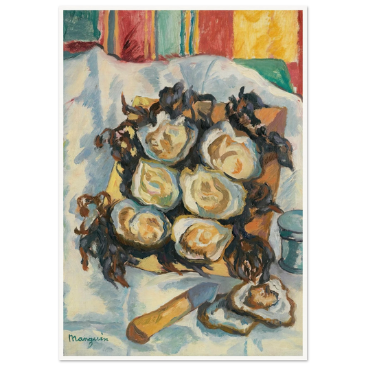 Les Huîtres De Belon Art Print | Henri Manguin - Framed Poster - 30x40 cm / 12x16″ - Black frame