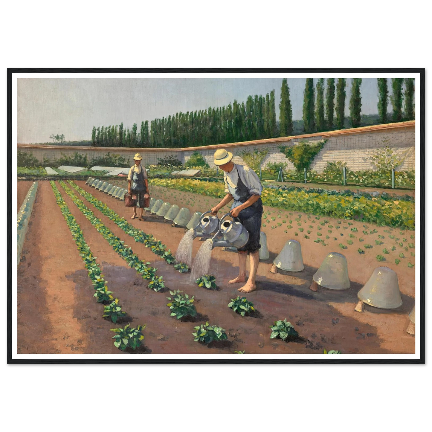Les Jardiniers (1877) Art Print | Gustave Caillebotte - Framed Poster - 30x40 cm / 12x16″ - Black frame