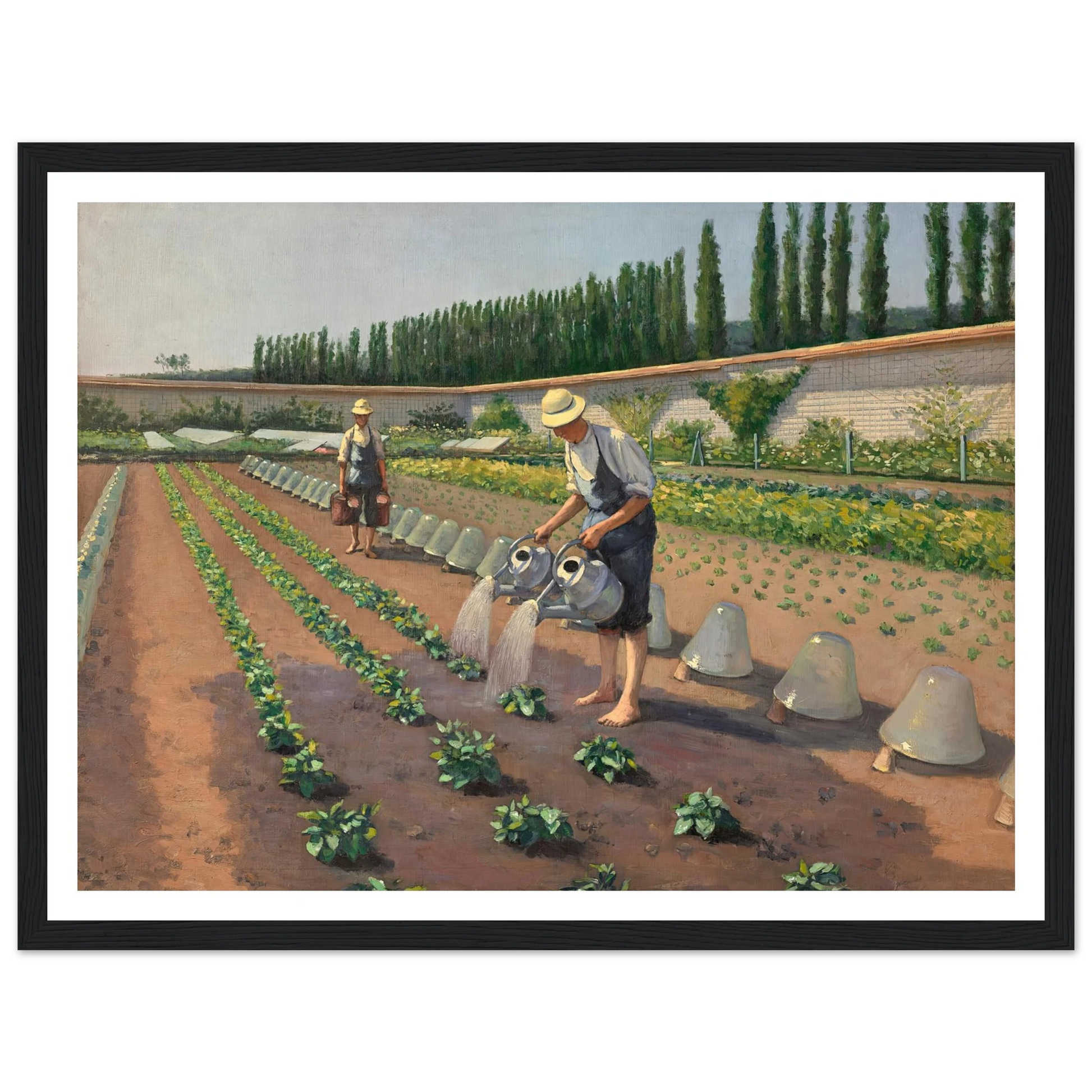 Les Jardiniers (1877) Art Print | Gustave Caillebotte - Framed Poster - 30x40 cm / 12x16″ - Black frame