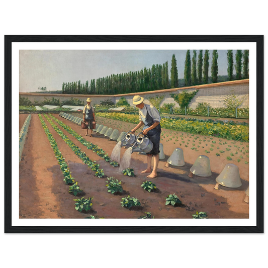 Les Jardiniers (1877) Art Print | Gustave Caillebotte - Framed Poster - 30x40 cm / 12x16″ - Black frame