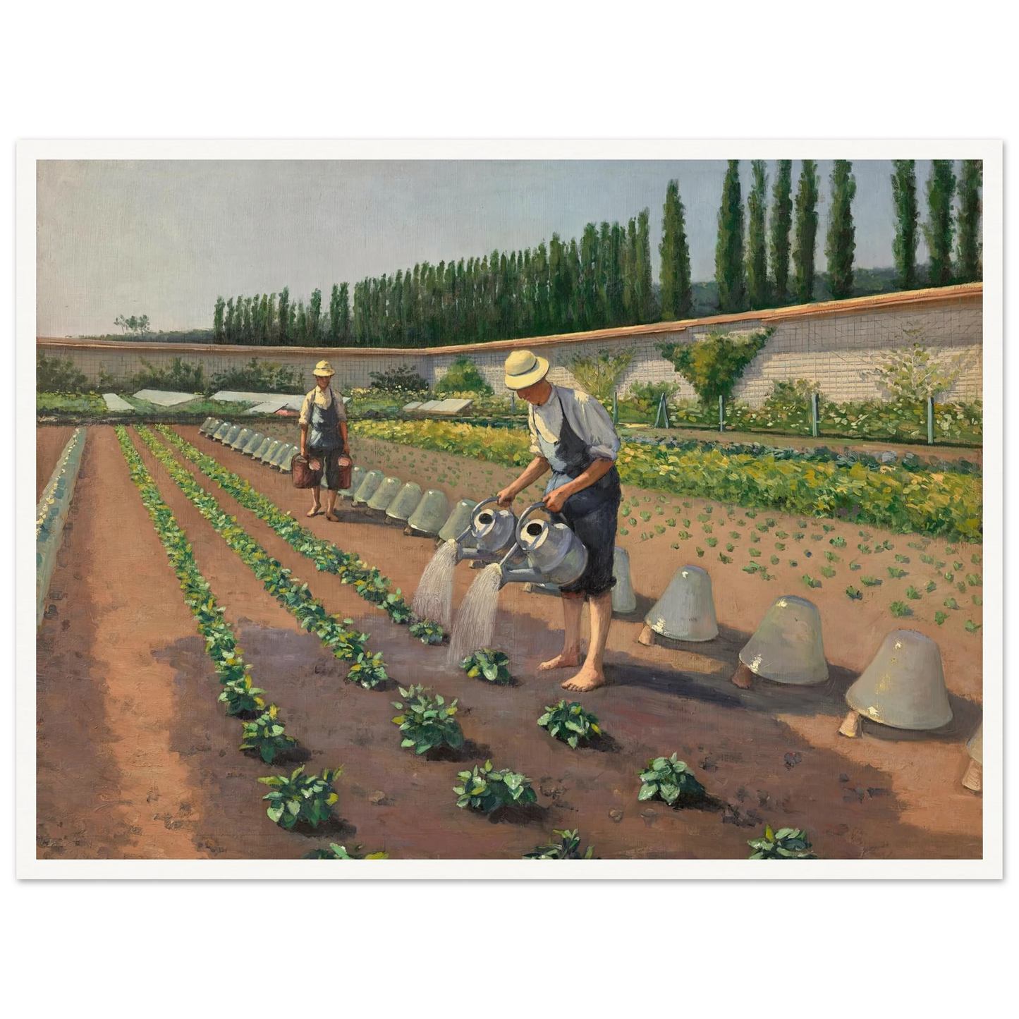 Les Jardiniers (1877) Art Print | Gustave Caillebotte - Framed Poster - 30x40 cm / 12x16″ - Black frame