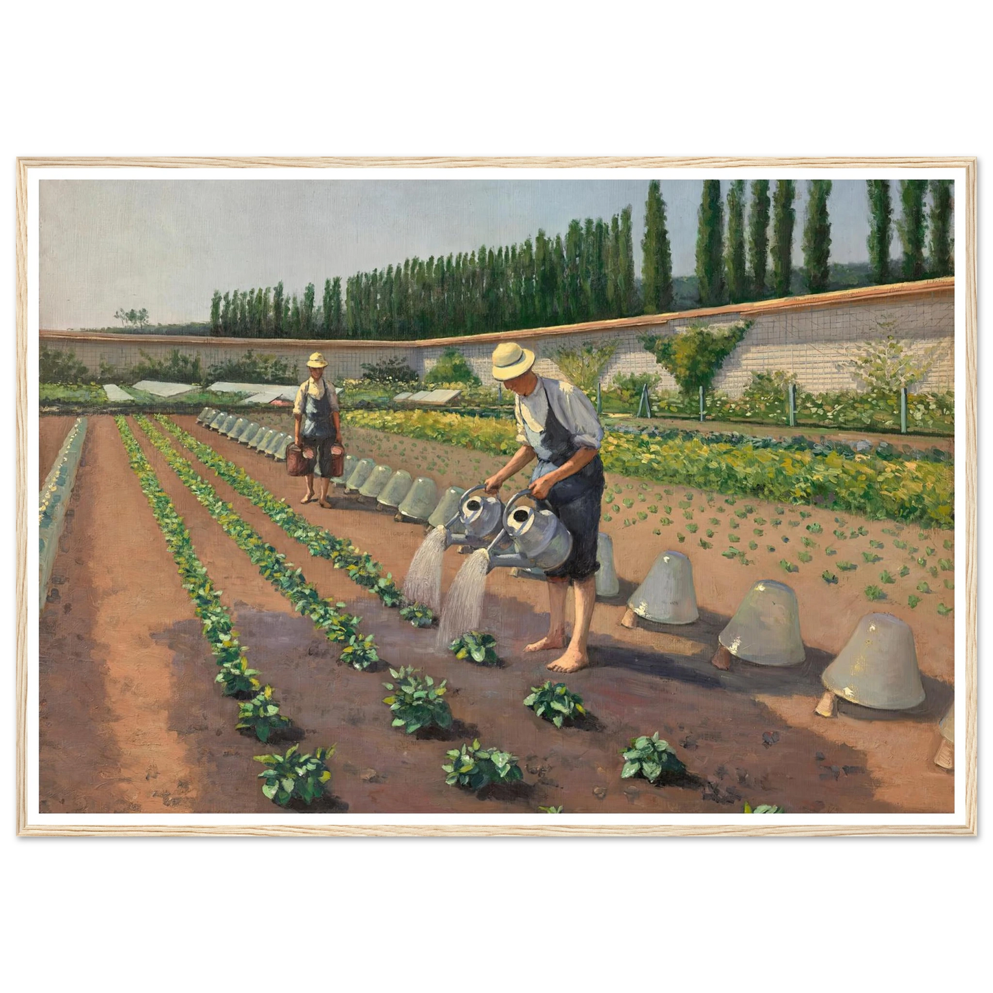 Les Jardiniers (1877) Art Print | Gustave Caillebotte - Framed Poster - 30x40 cm / 12x16″ - Black frame