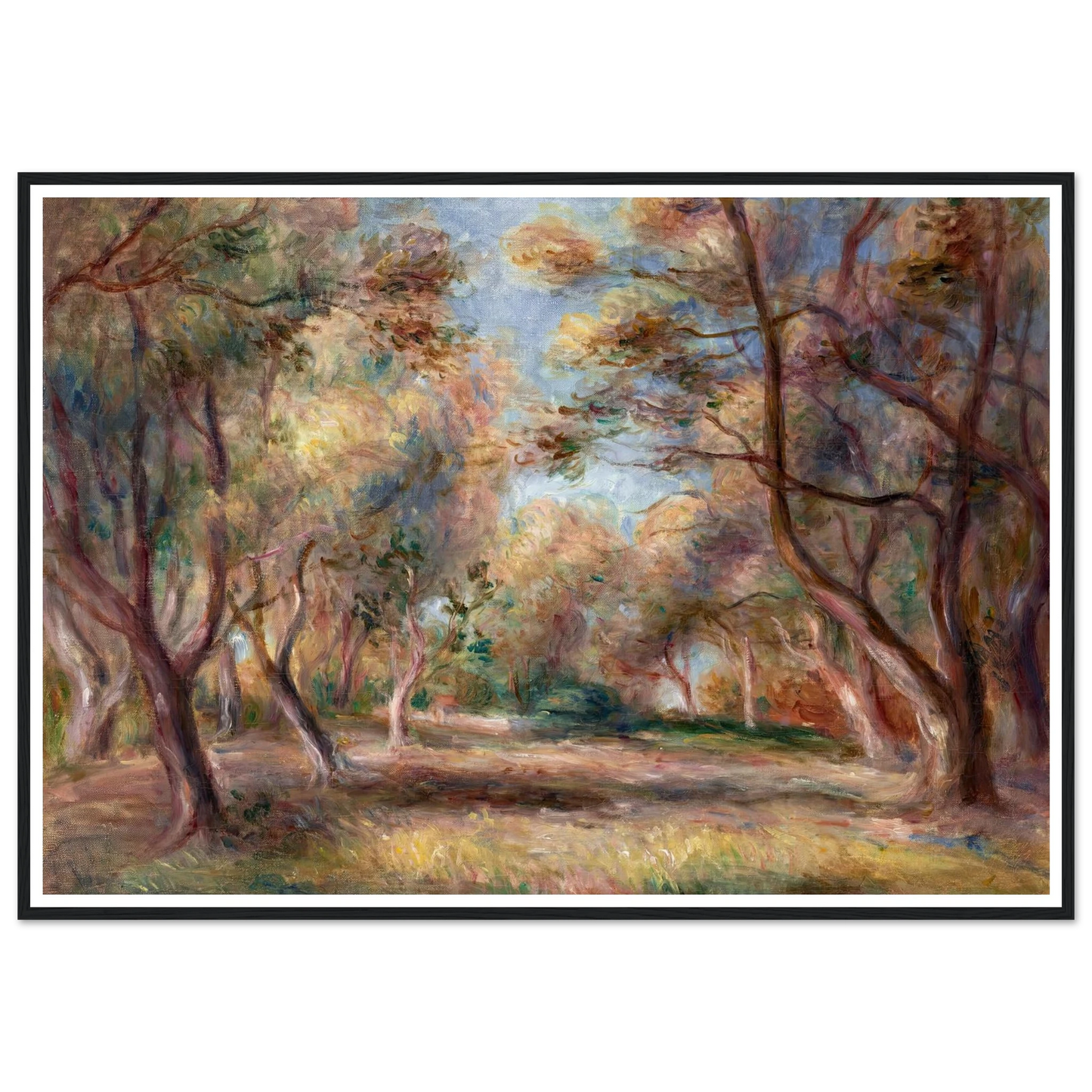 Les oliviers à Cagnes Art Print | Pierre Auguste Renoir - Framed Poster - 30x40 cm / 12x16″ - Black frame