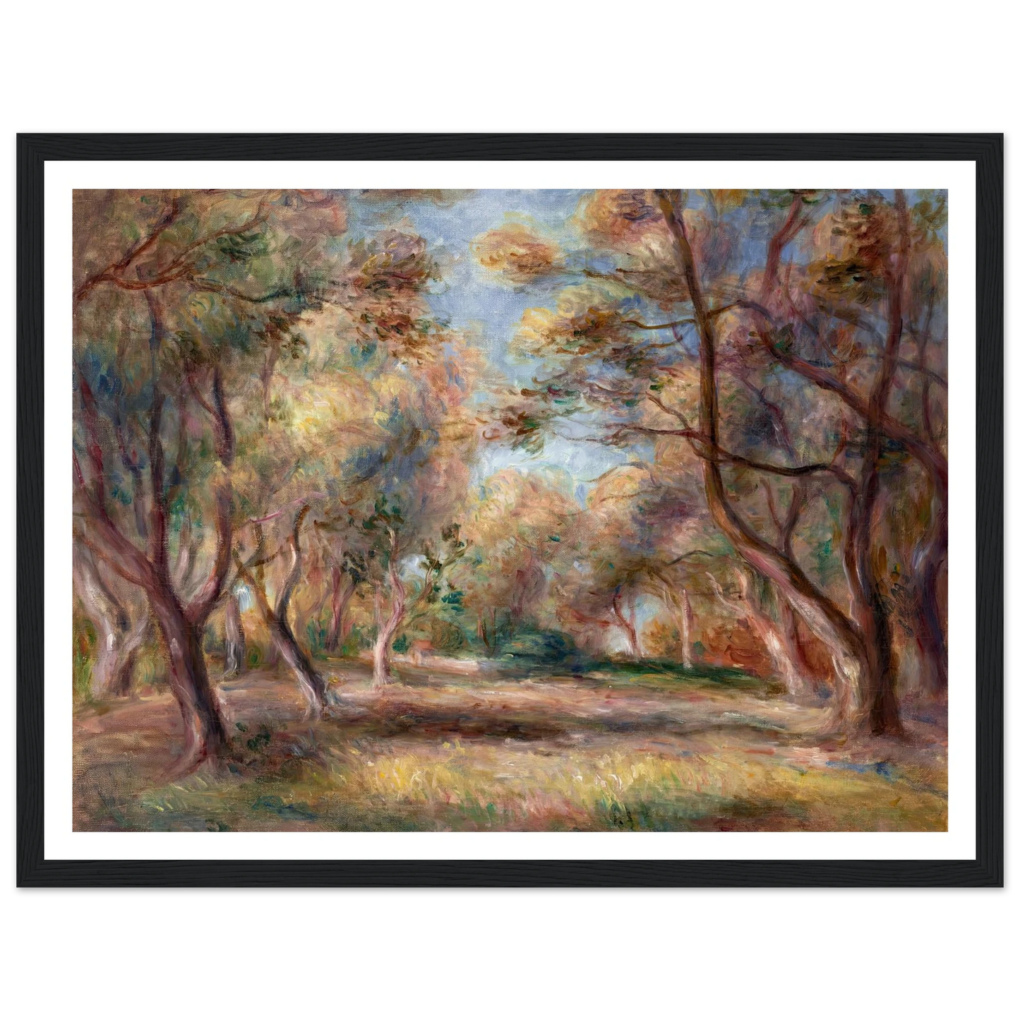 Les oliviers à Cagnes Art Print | Pierre Auguste Renoir - Framed Poster - 30x40 cm / 12x16″ - Black frame