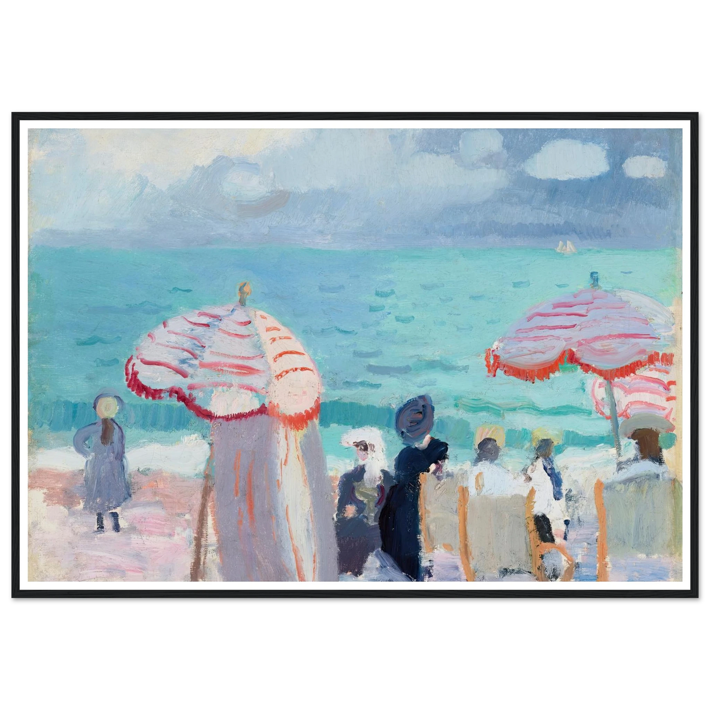 Les Parasols (1905) Art Print | Raoul Dufy - Framed Poster - 30x40 cm / 12x16″ - Black frame