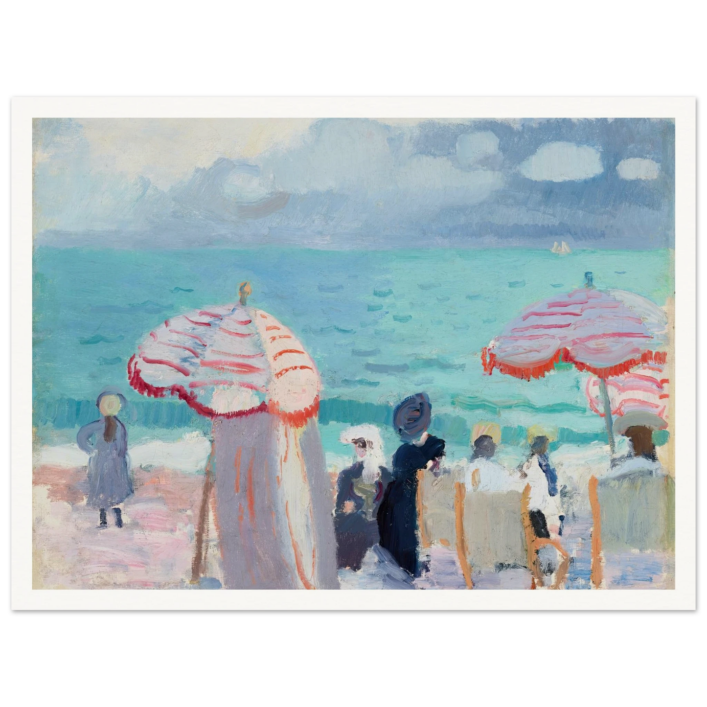 Les Parasols (1905) Art Print | Raoul Dufy - Framed Poster - 30x40 cm / 12x16″ - Black frame