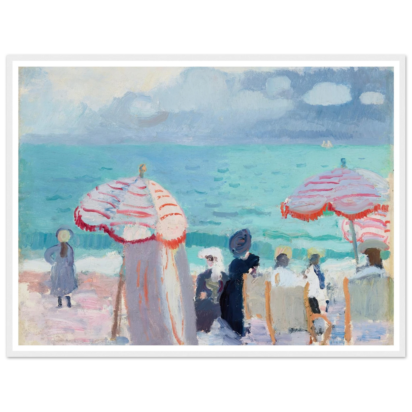 Les Parasols (1905) Art Print | Raoul Dufy - Framed Poster - 30x40 cm / 12x16″ - Black frame