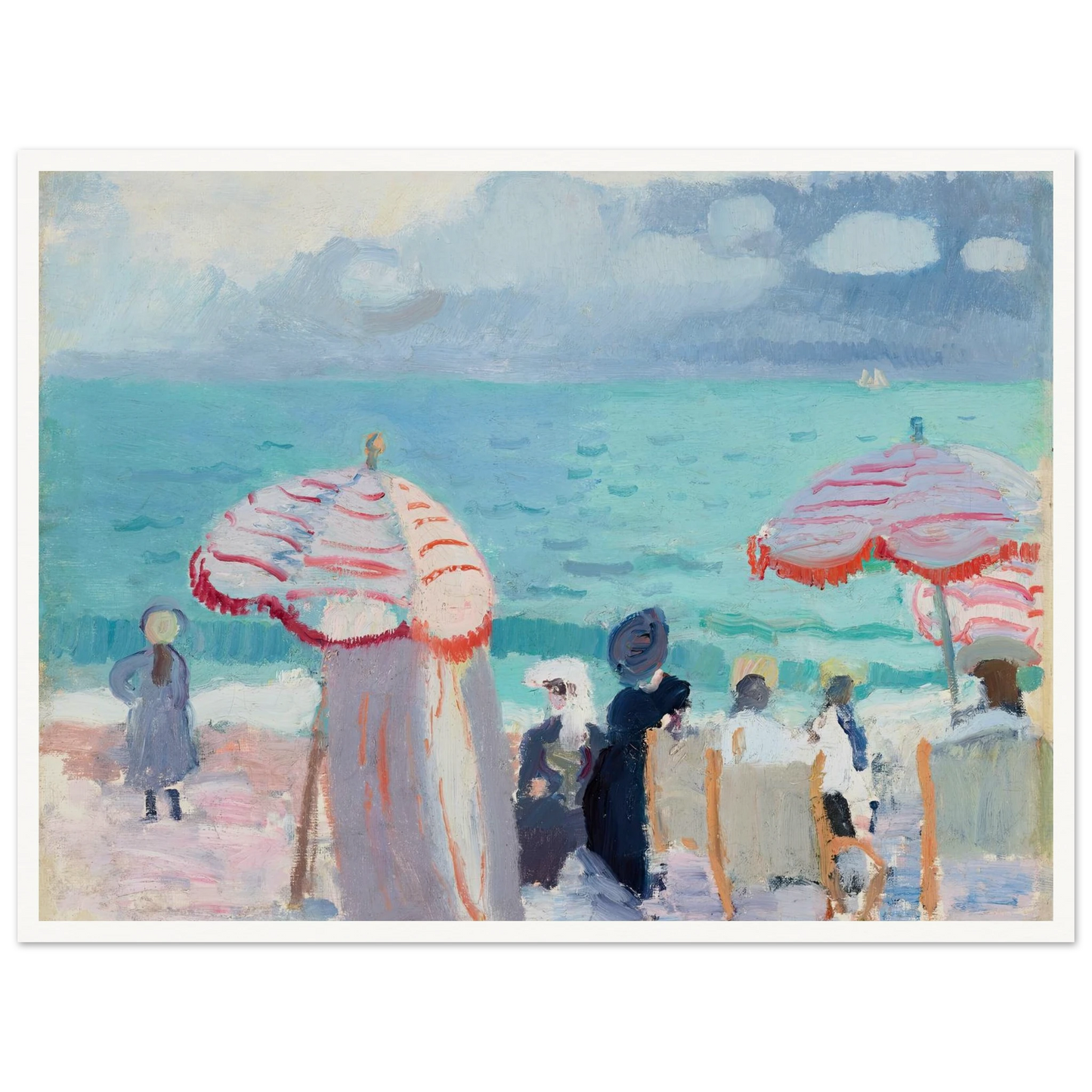 Les Parasols (1905) Art Print | Raoul Dufy - Framed Poster - 30x40 cm / 12x16″ - Black frame