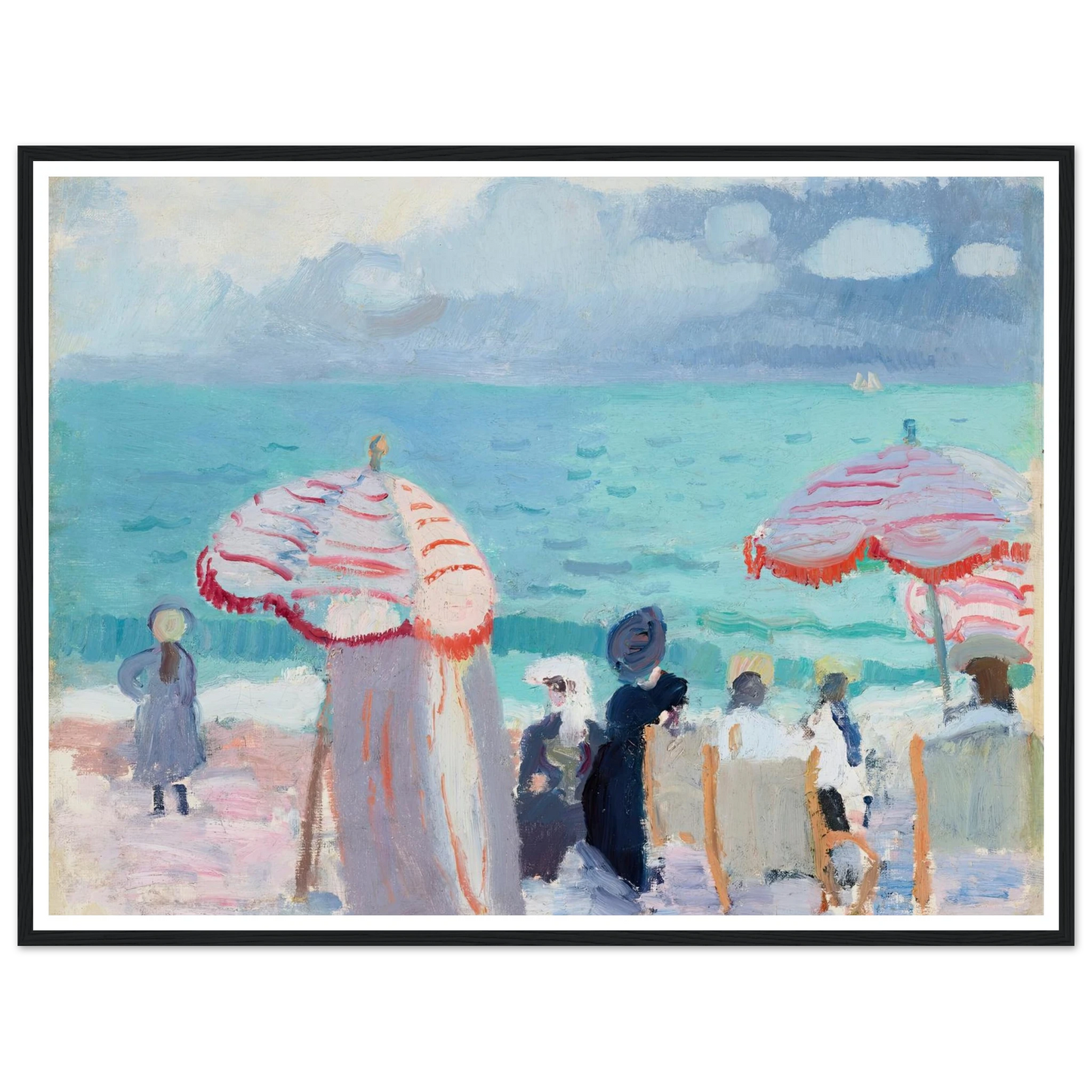 Les Parasols (1905) Art Print | Raoul Dufy - Framed Poster - 30x40 cm / 12x16″ - Black frame