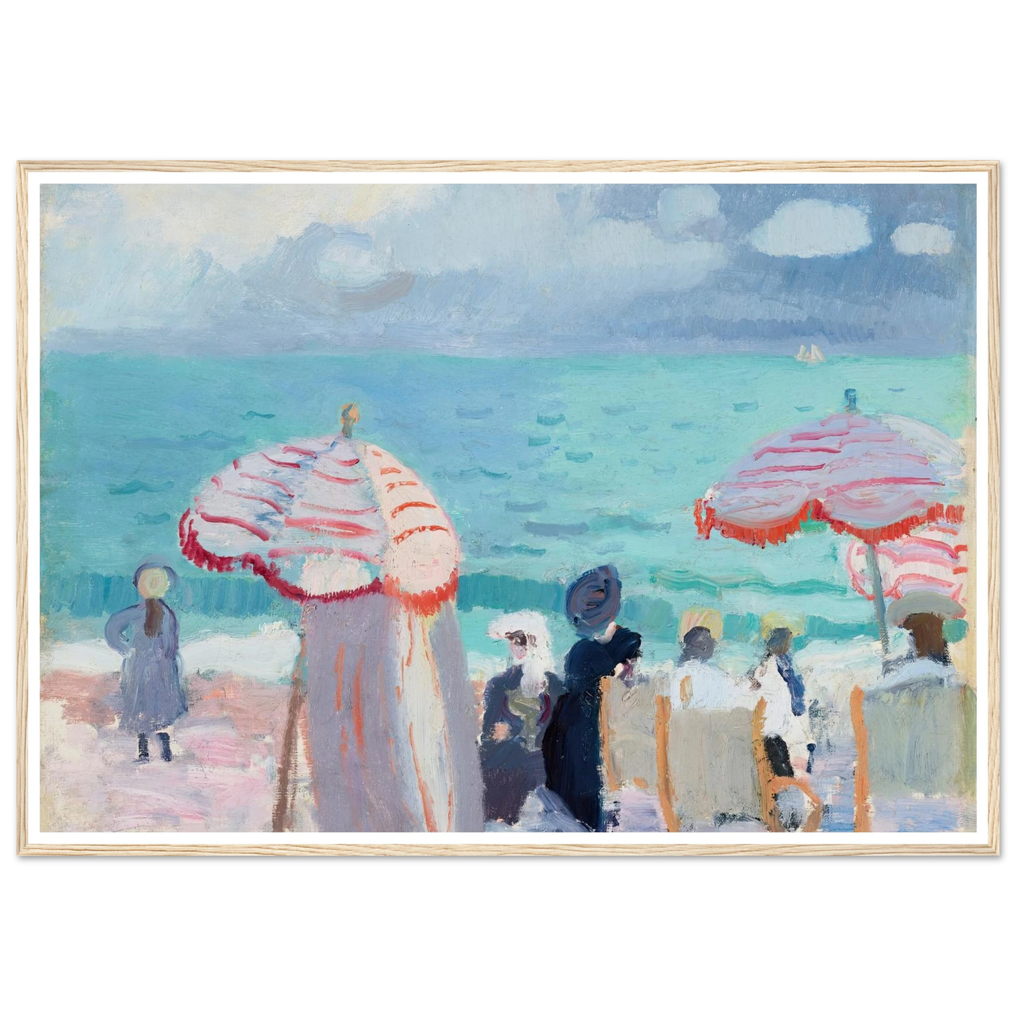 Les Parasols (1905) Art Print | Raoul Dufy - Framed Poster - 30x40 cm / 12x16″ - Black frame