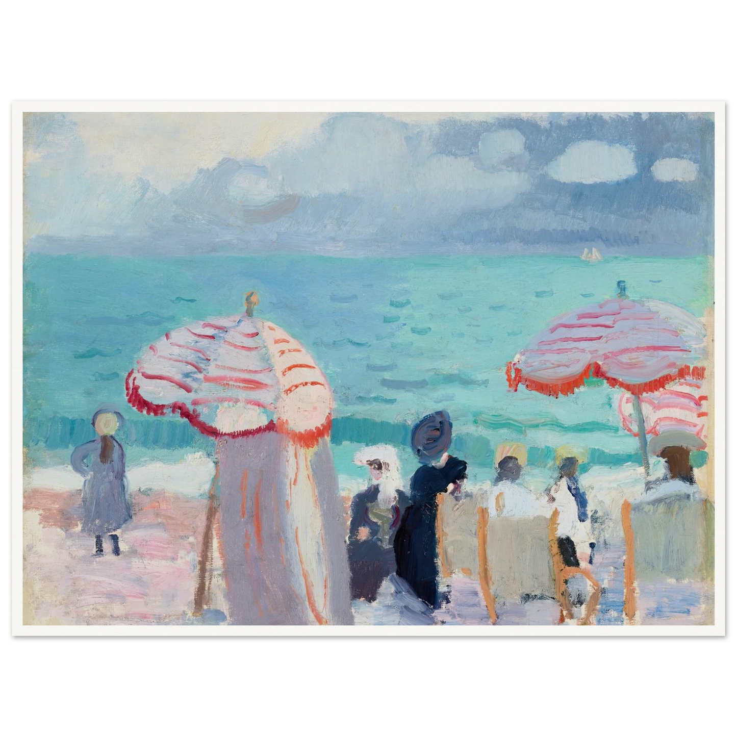 Les Parasols (1905) Art Print | Raoul Dufy - Framed Poster - 30x40 cm / 12x16″ - Black frame