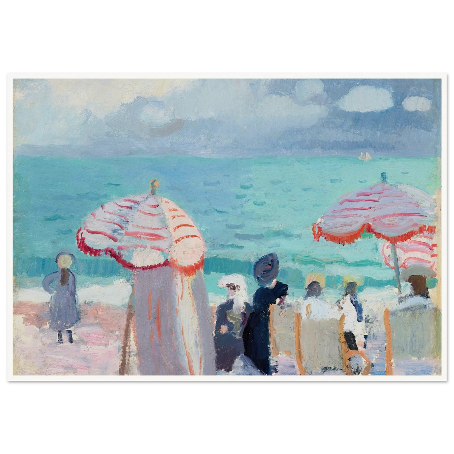 Les Parasols (1905) Art Print | Raoul Dufy - Framed Poster - 30x40 cm / 12x16″ - Black frame