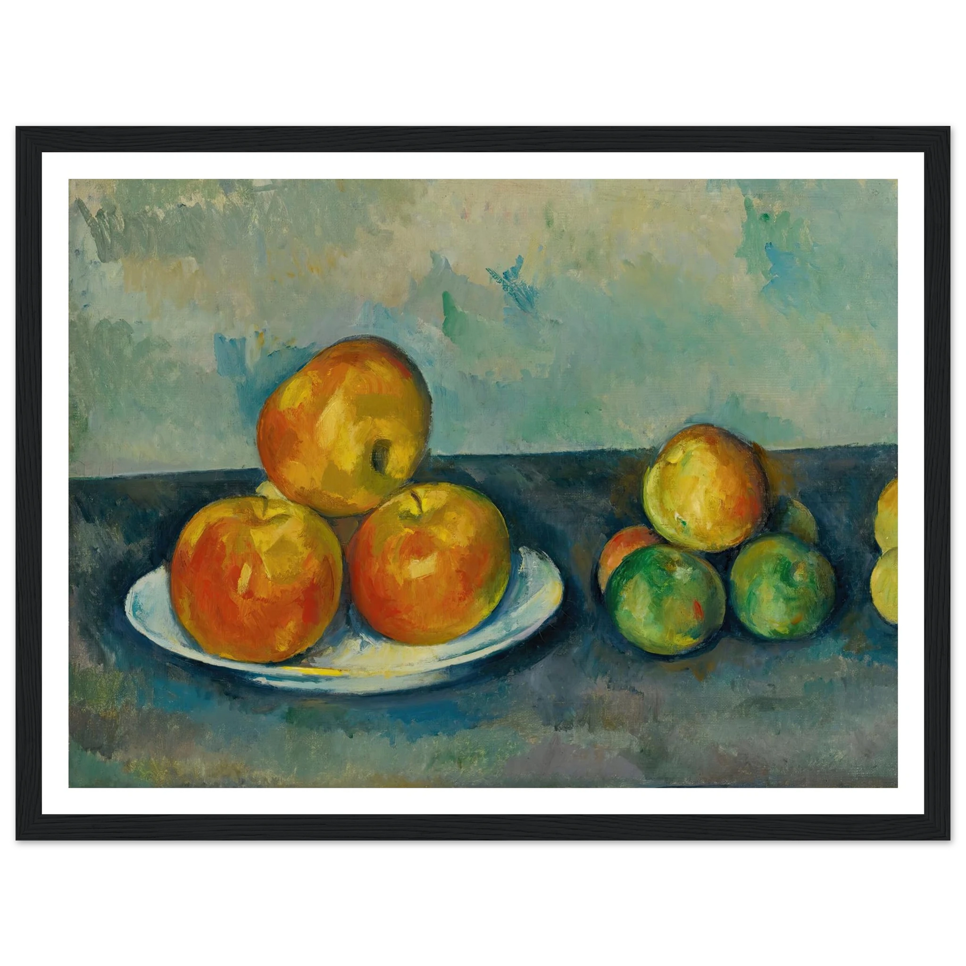 Les Pommes (1889-90) Art Print | Paul Cezanne - Framed Poster - 30x40 cm / 12x16″ - Black frame
