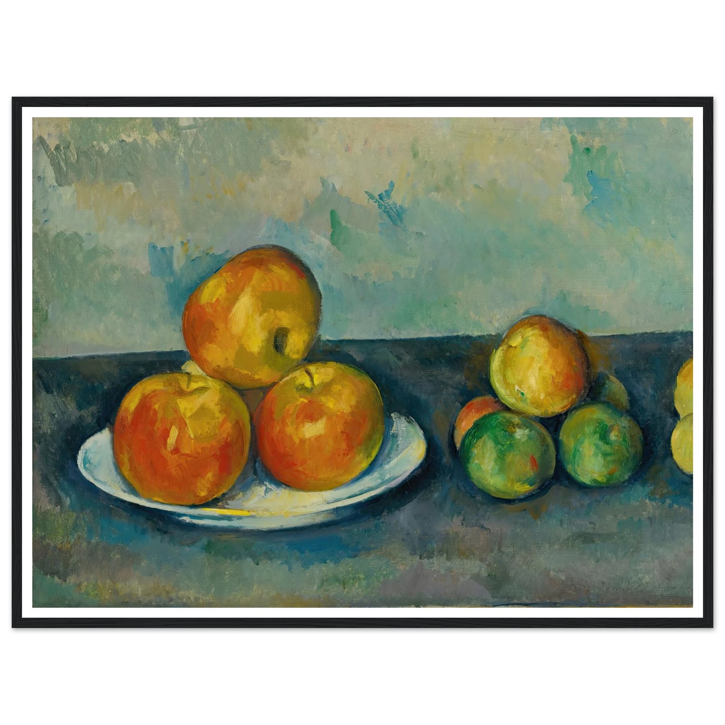 Les Pommes (1889-90) Art Print | Paul Cezanne - Framed Poster - 30x40 cm / 12x16″ - Black frame