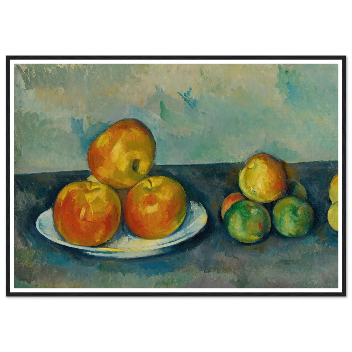 Les Pommes (1889-90) Art Print | Paul Cezanne - Framed Poster - 30x40 cm / 12x16″ - Black frame