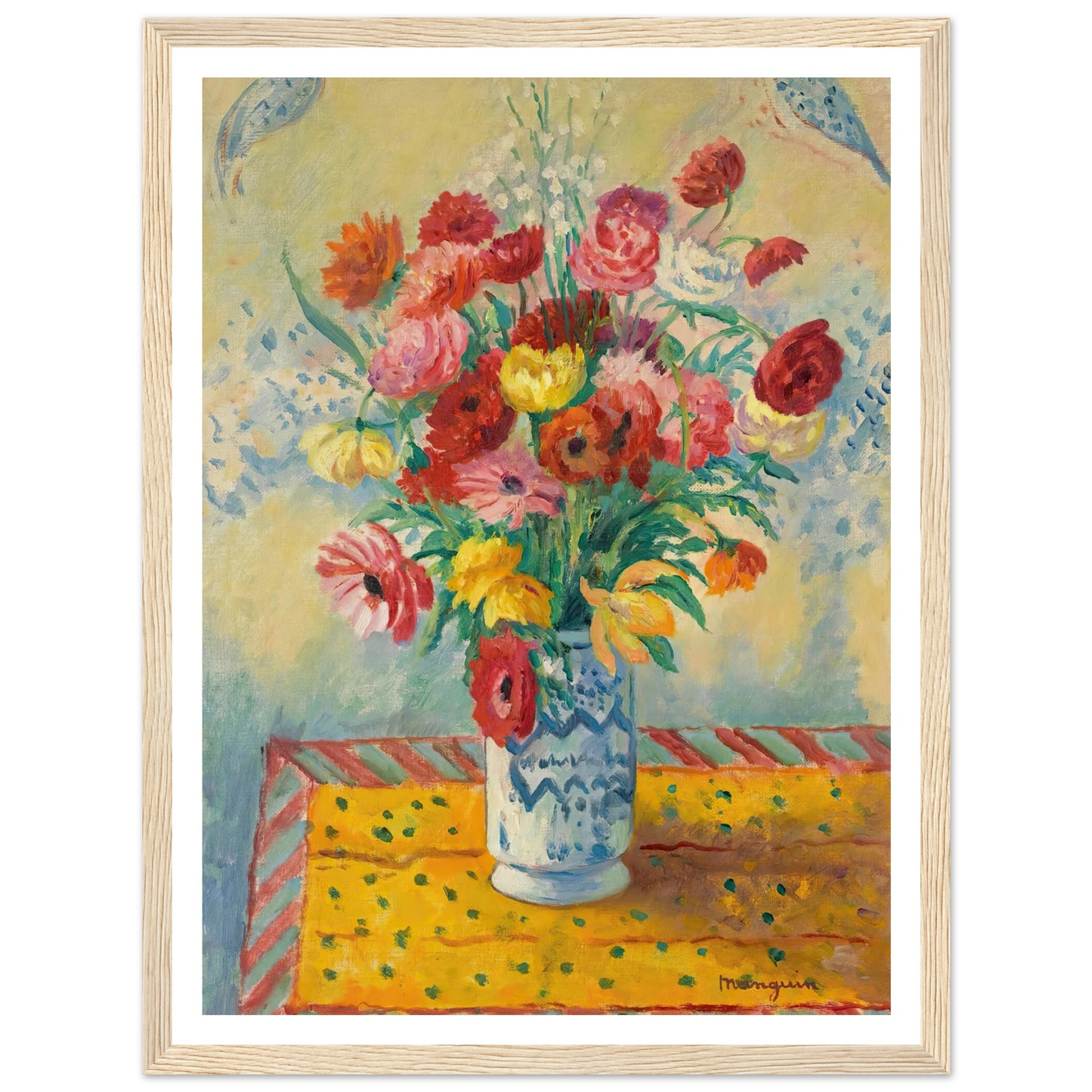 Les Renoncules (circa 1941) Art Print | Henri Manguin - Framed Poster - 30x40 cm / 12x16″ - Black frame