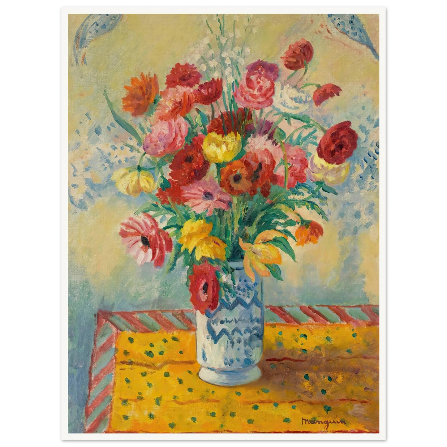 Les Renoncules (circa 1941) Art Print | Henri Manguin - Framed Poster - 30x40 cm / 12x16″ - Black frame