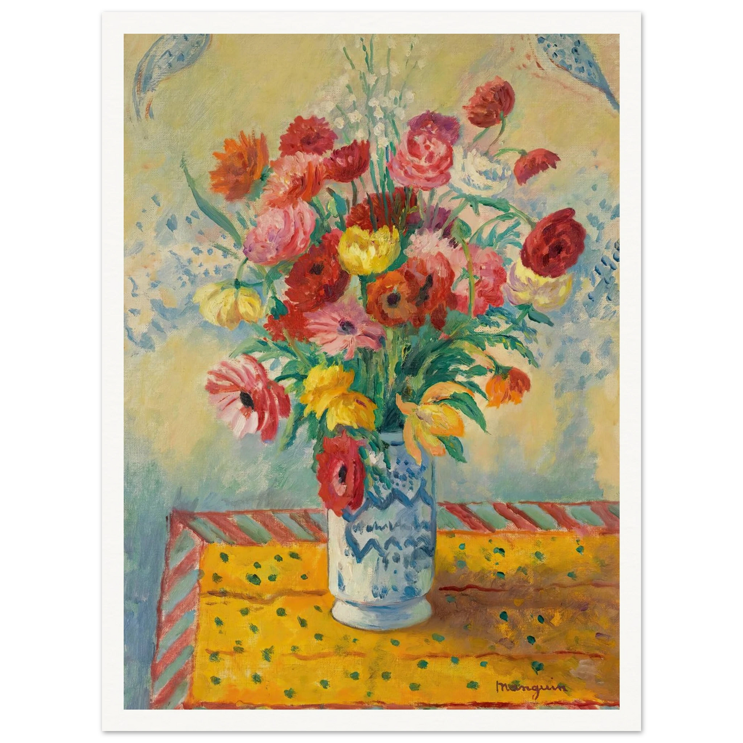 Les Renoncules (circa 1941) Art Print | Henri Manguin - Framed Poster - 30x40 cm / 12x16″ - Black frame