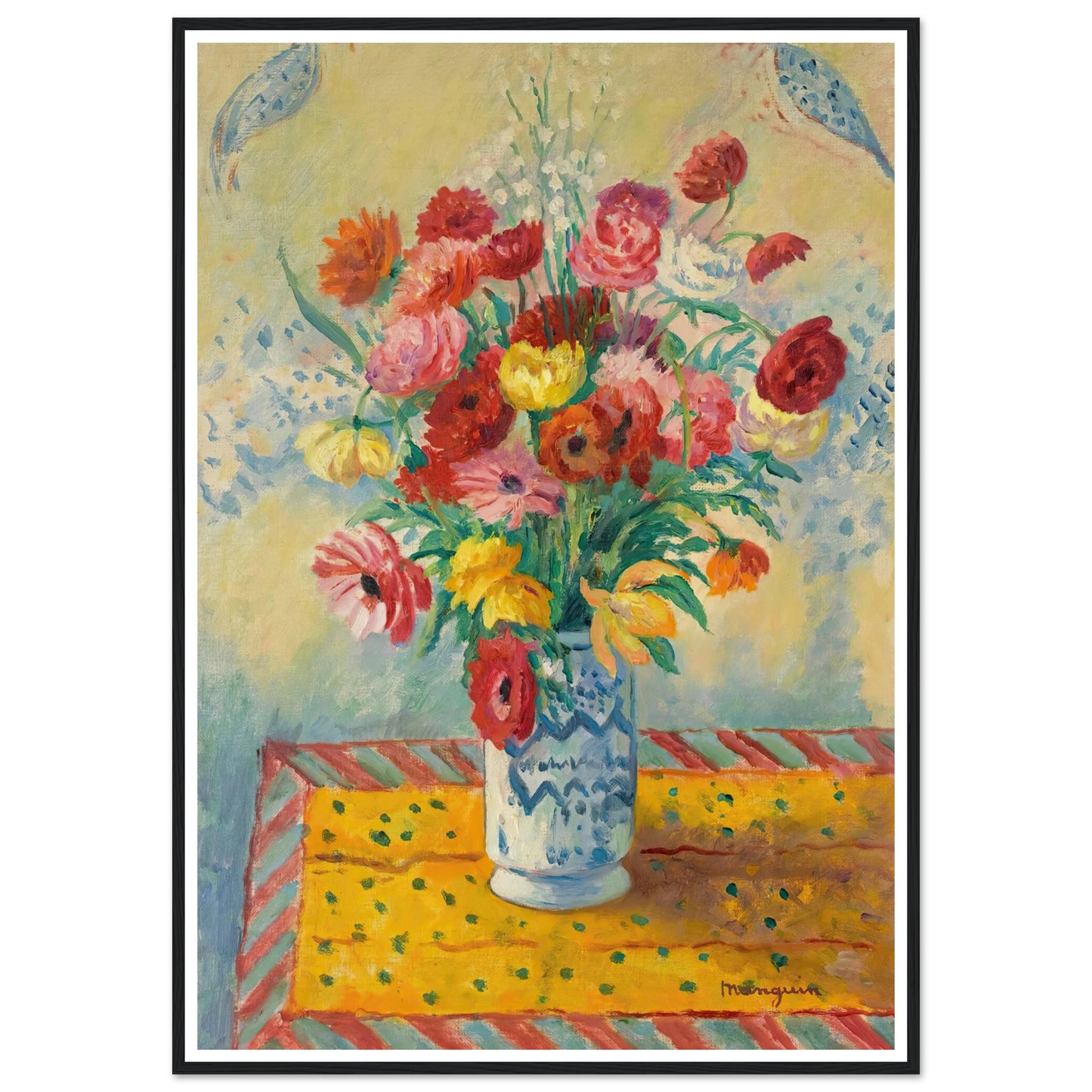 Les Renoncules (circa 1941) Art Print | Henri Manguin - Framed Poster - 30x40 cm / 12x16″ - Black frame