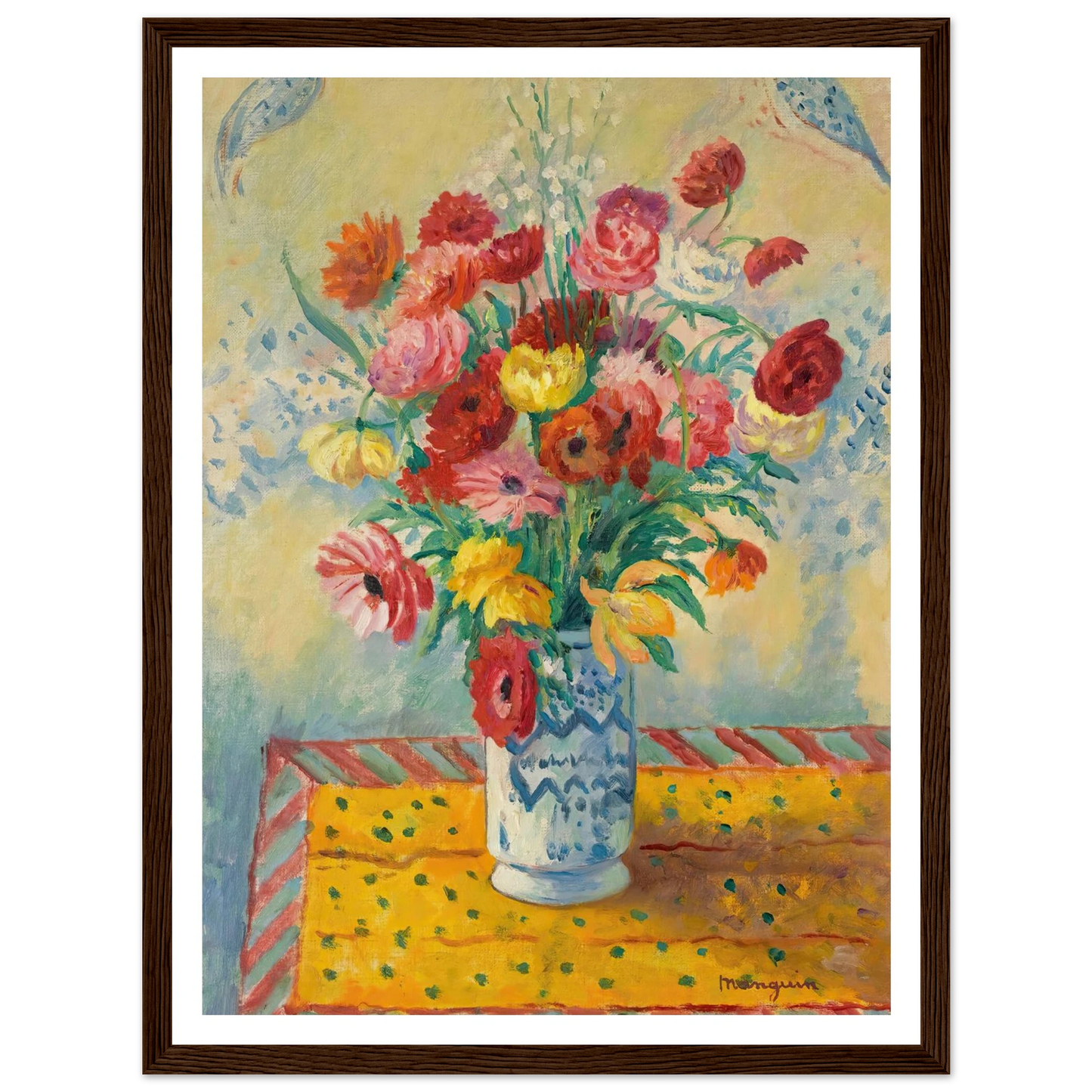 Les Renoncules (circa 1941) Art Print | Henri Manguin - Framed Poster - 30x40 cm / 12x16″ - Black frame