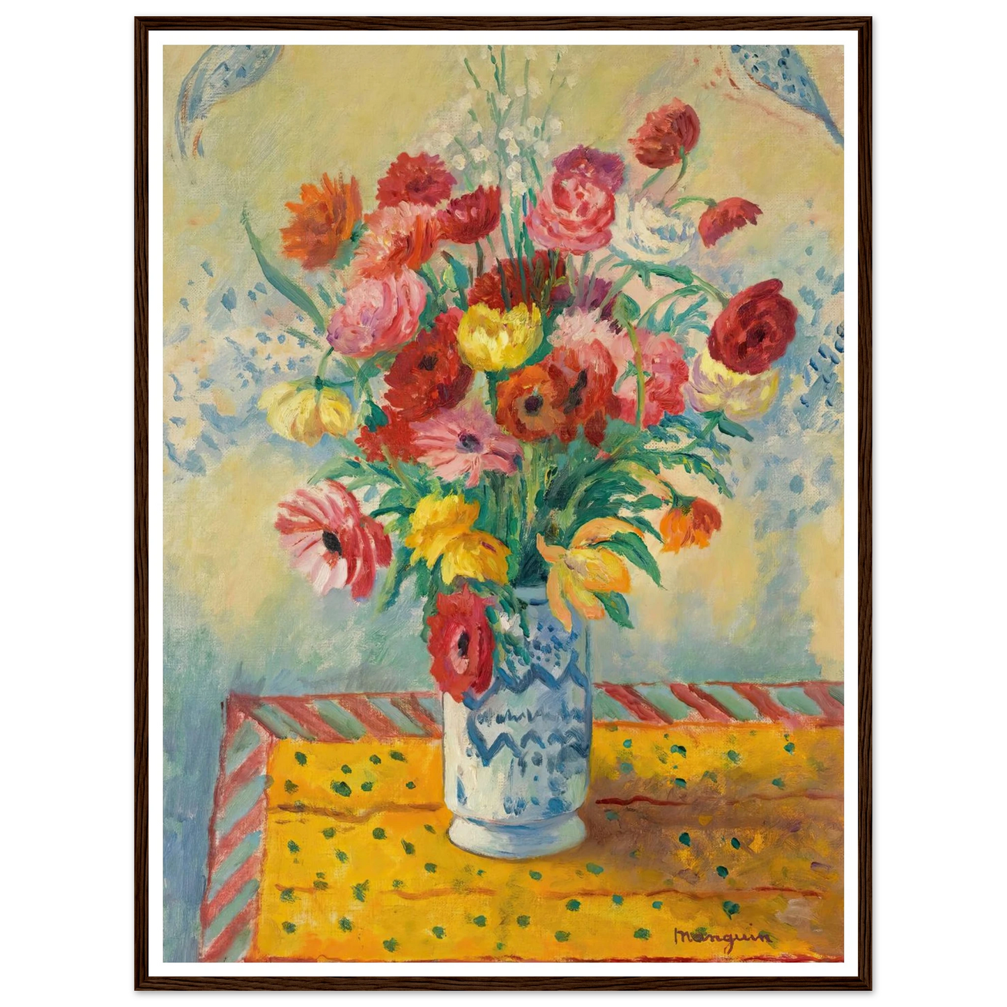 Les Renoncules (circa 1941) Art Print | Henri Manguin - Framed Poster - 30x40 cm / 12x16″ - Black frame