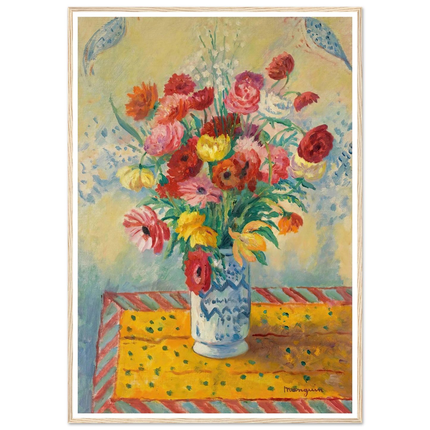 Les Renoncules (circa 1941) Art Print | Henri Manguin - Framed Poster - 30x40 cm / 12x16″ - Black frame