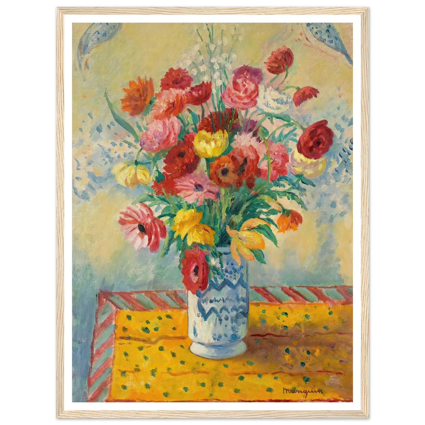 Les Renoncules (circa 1941) Art Print | Henri Manguin - Framed Poster - 30x40 cm / 12x16″ - Black frame