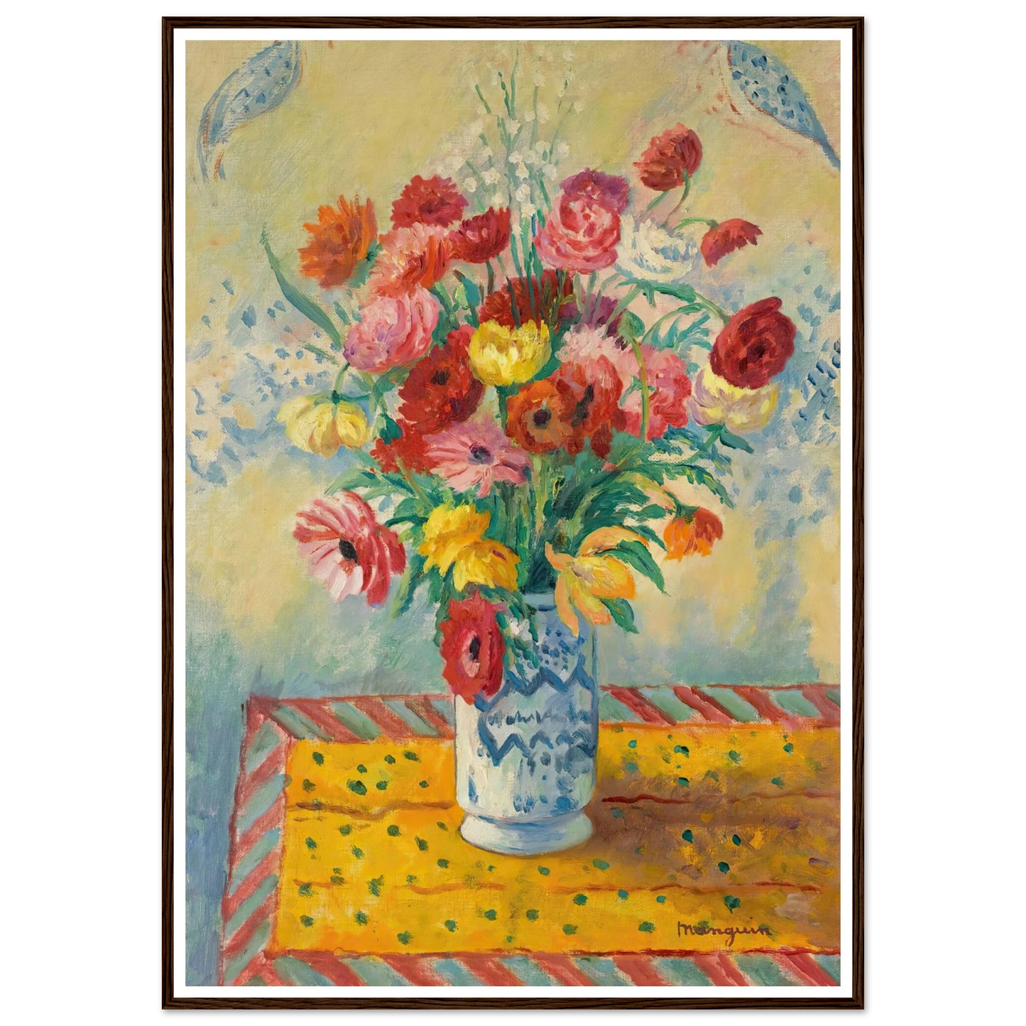 Les Renoncules (circa 1941) Art Print | Henri Manguin - Framed Poster - 30x40 cm / 12x16″ - Black frame