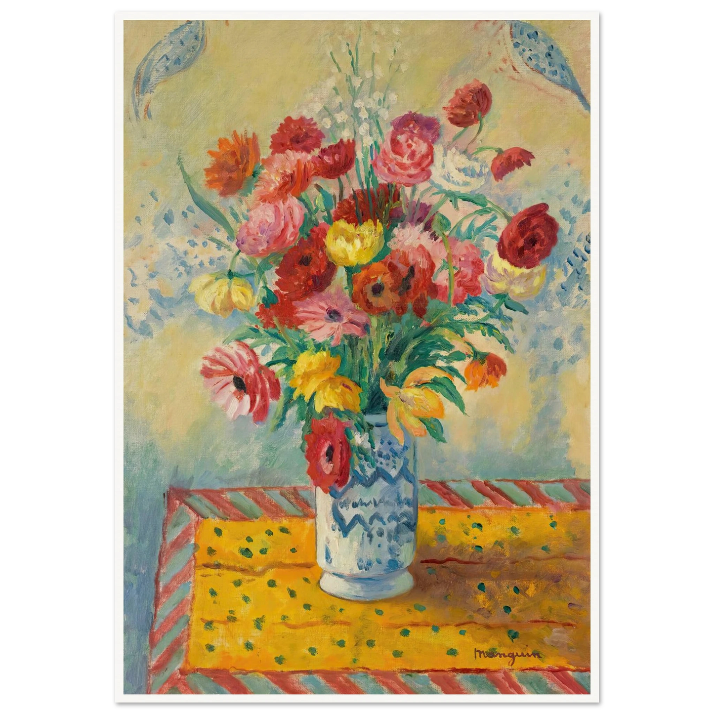 Les Renoncules (circa 1941) Art Print | Henri Manguin - Framed Poster - 30x40 cm / 12x16″ - Black frame