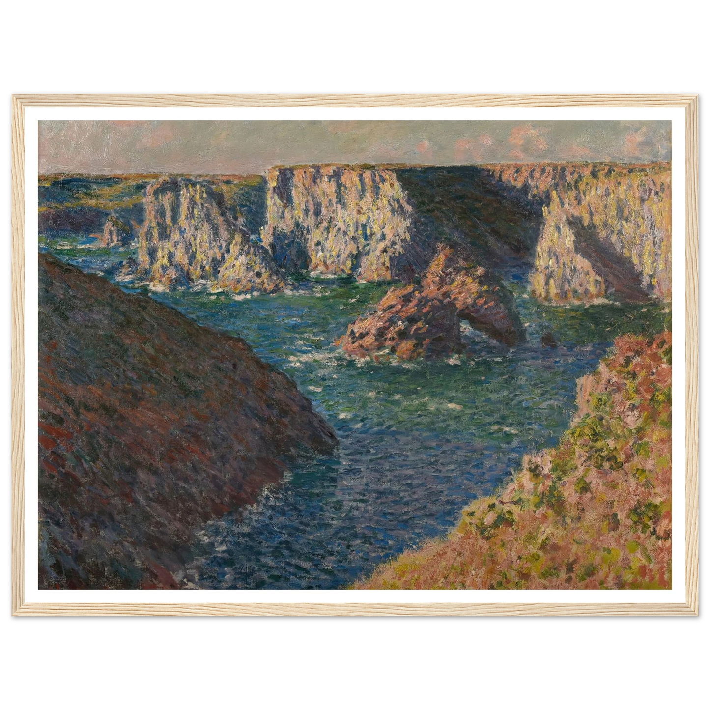 Les Rochers de Belle-Ile Art Print | Claude Monet - Framed Poster - 30x40 cm / 12x16″ - Black frame