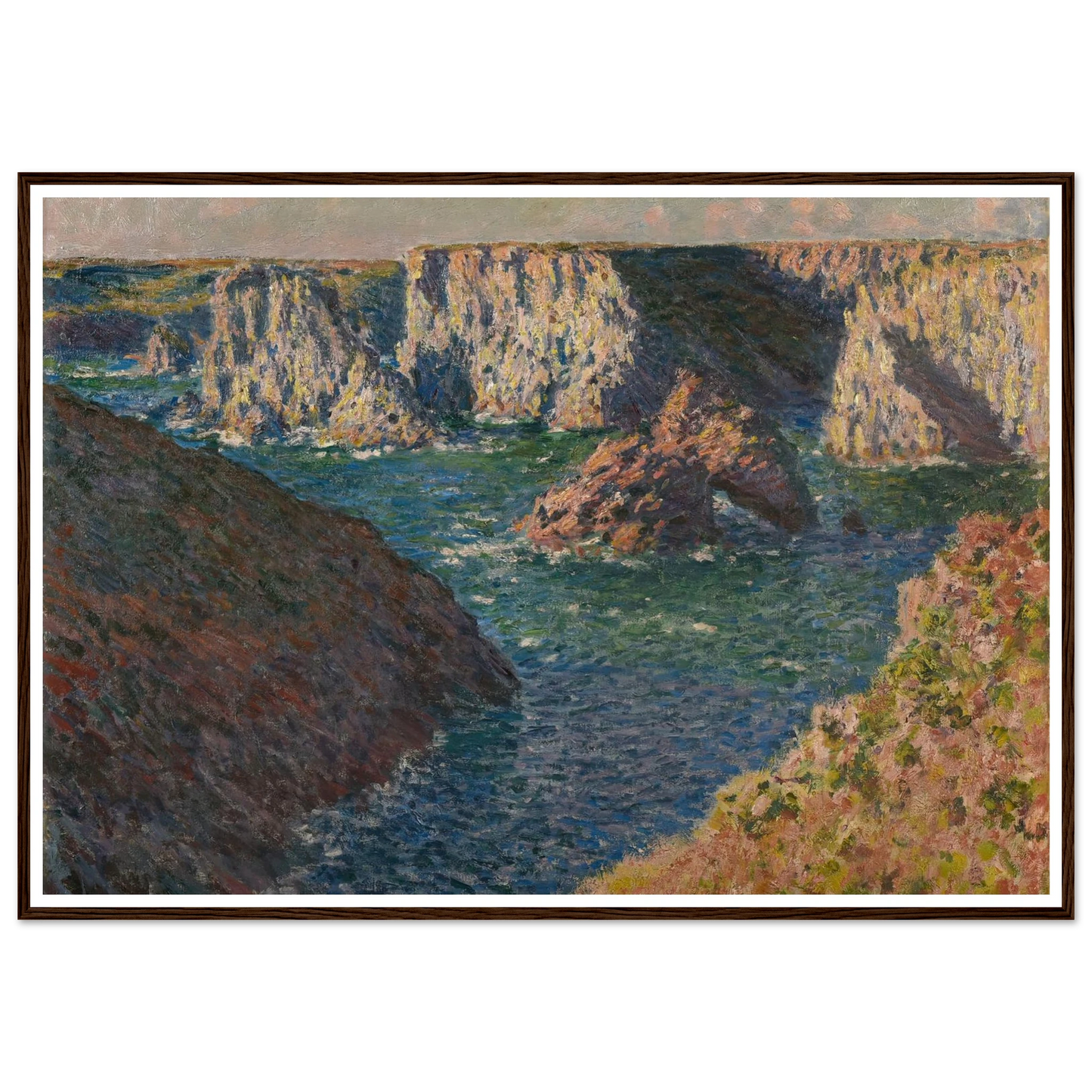 Les Rochers de Belle-Ile Art Print | Claude Monet - Framed Poster - 30x40 cm / 12x16″ - Black frame