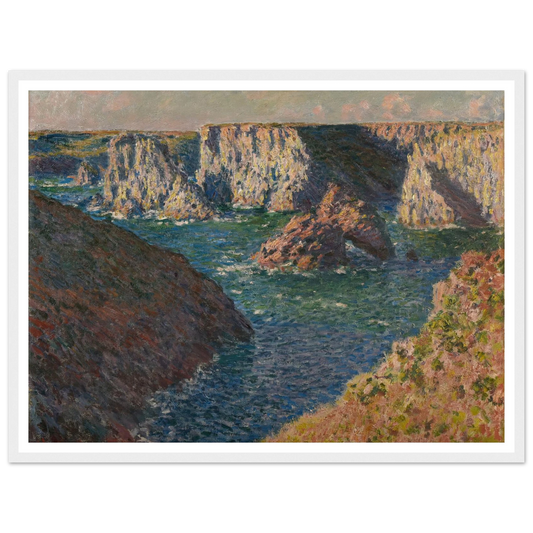 Les Rochers de Belle-Ile Art Print | Claude Monet - Framed Poster - 30x40 cm / 12x16″ - Black frame