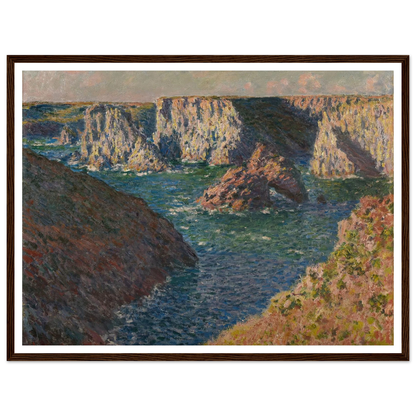 Les Rochers de Belle-Ile Art Print | Claude Monet - Framed Poster - 30x40 cm / 12x16″ - Black frame