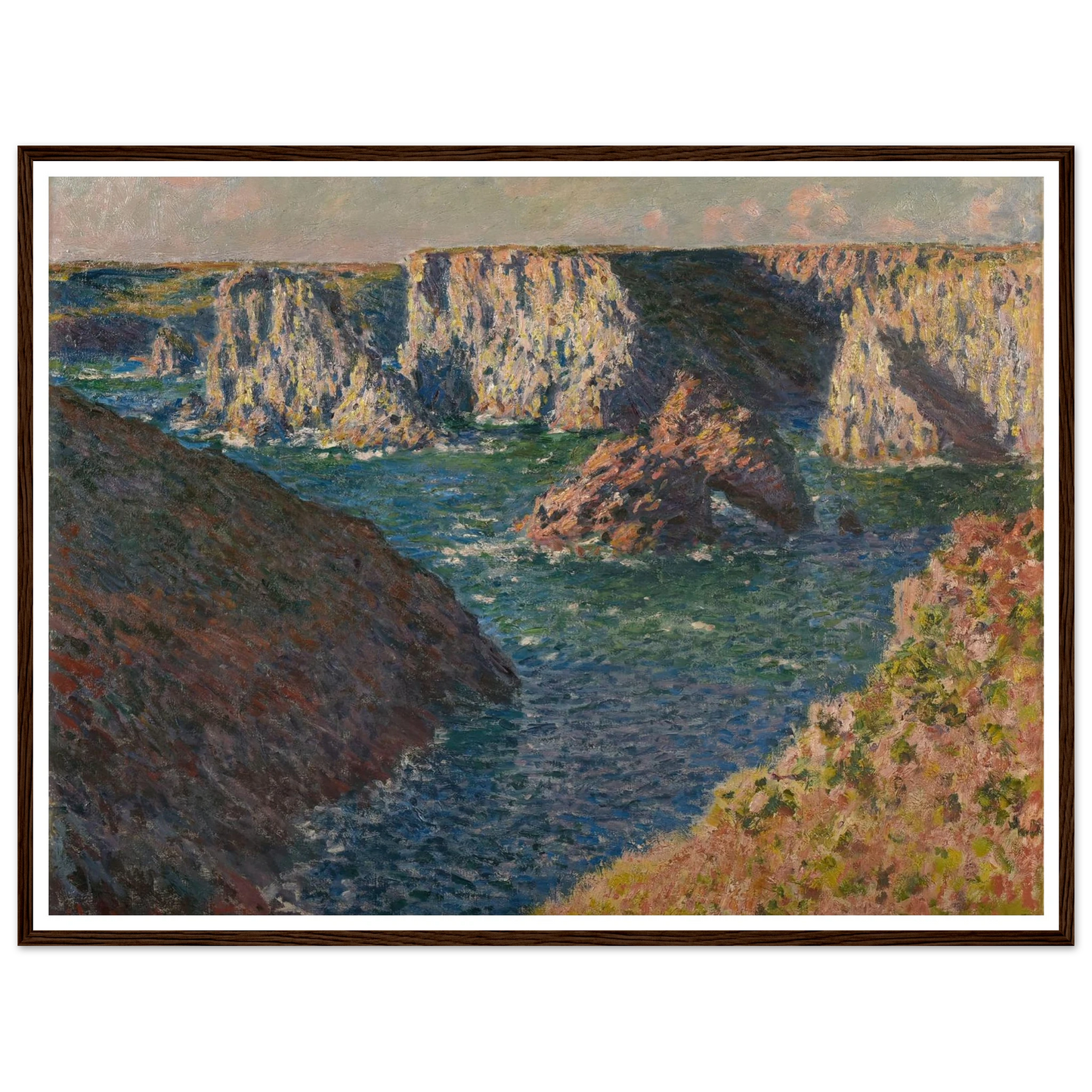 Les Rochers de Belle-Ile Art Print | Claude Monet - Framed Poster - 30x40 cm / 12x16″ - Black frame